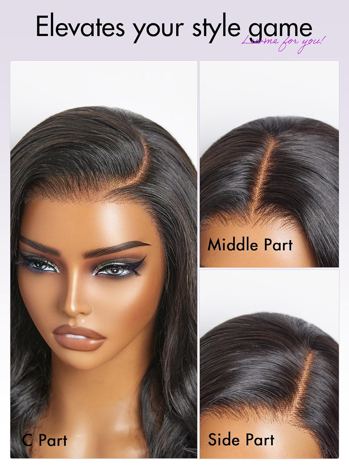LUVME HAIR PreMax 13x4 Frontal Body Wave, Lace Front Wigs Human Hair Glueless For Black Women 100% Human Hair Lace Frontal Natural Black Side Part - Image 5
