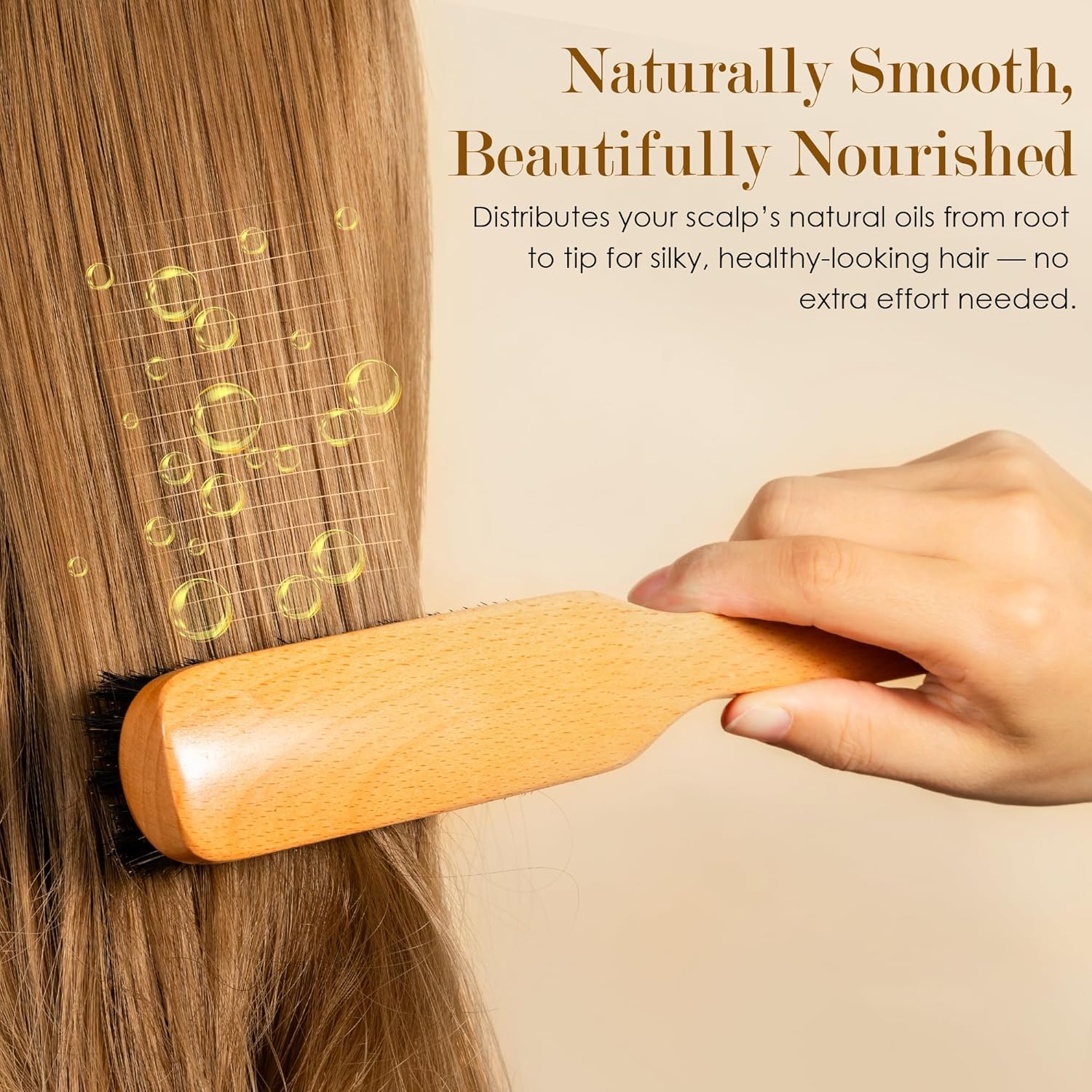 All Ages Soft Boar Bristle Slick Back Hair Brush for Thin and Fine Hair - Image 4