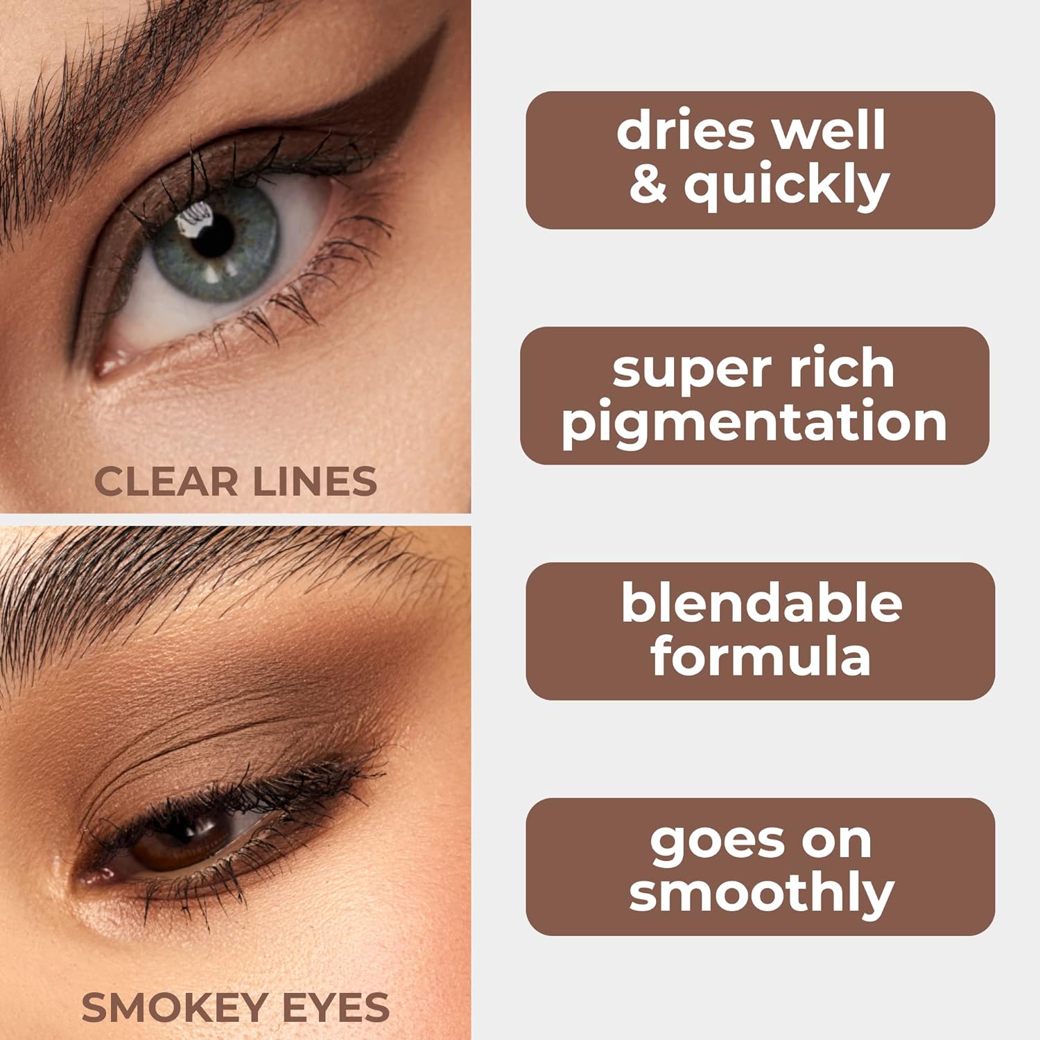 Matte Liquid Eyeshadow - Long Lasting Waterproof Eye Tint - Quick-Drying, Hypoallergenic Eye Makeup - Creamy & Smooth Formula - Brown Matte Cream Eyeshadow - Maad Eyes, №401, 5.2ml / 0.17oz - Image 3