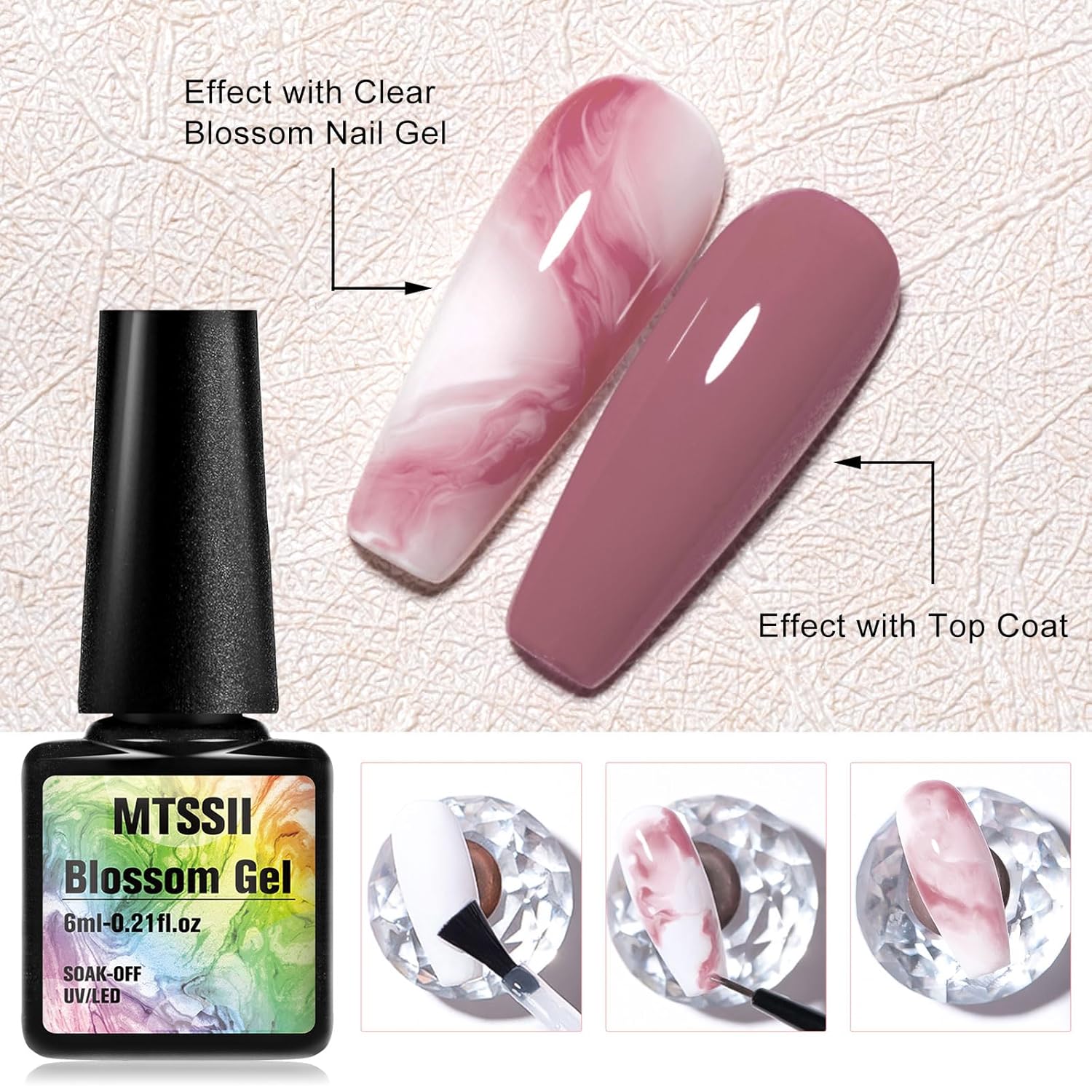 8 Color Blooming Watercolor Ink Gel Nail Polish Set for Marble Nail Art - Image 3