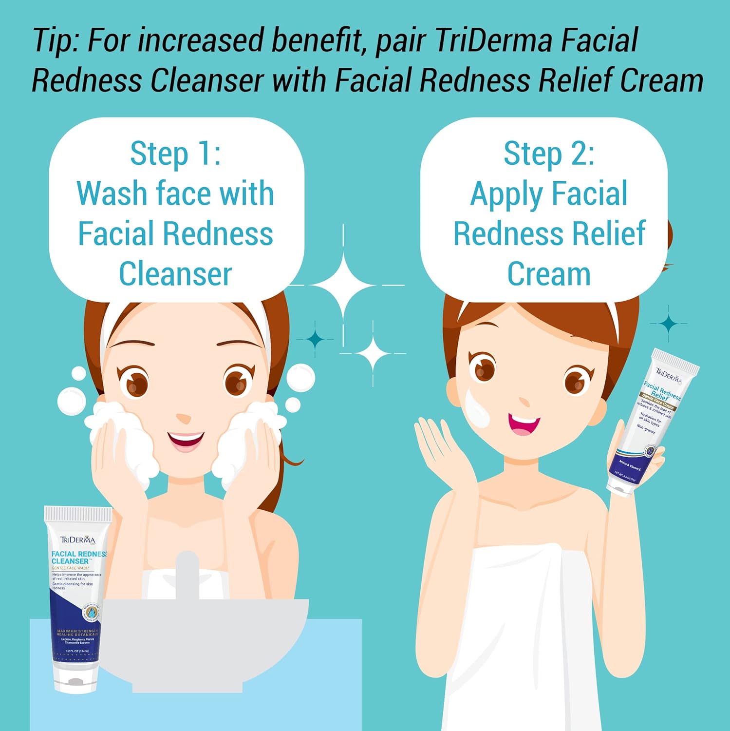 TriDerma Facial Redness Relief Gentle Face Cream (3.3 Ounces) - Image 5