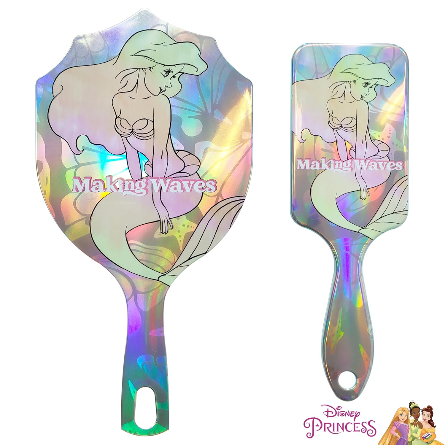 LUV HER Disney Princesses Spa Set for Girls Age 3+ - Includes Paddle Hair Brush and Hand Mirror featuring Ariel - Imaginative Play and Self-Care - Develops Creativity and Fine Motor Skills - Image 2