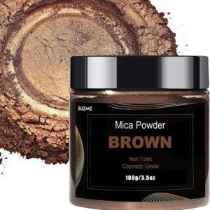 Brown Mica Powder Pigment (100g) -Cosmetic Grade Metallic Mica Powder for Epoxy Resin, Lip Gloss, Soap,Candle Making, Bath Bombs,Tumblers, Jewelry, Dyes, and DIY Crafting Projects(Brown, 3.5oz)