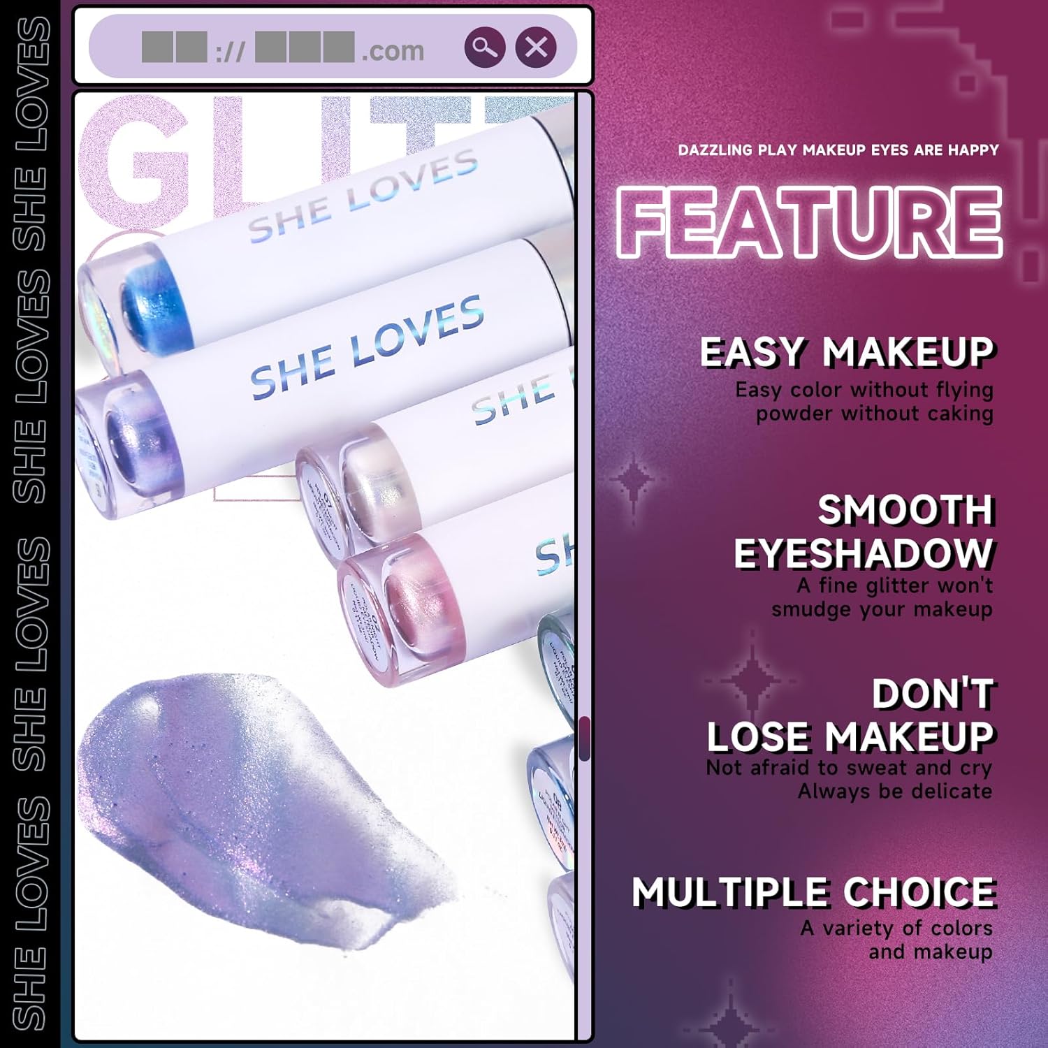 Glitter Eyeshadow, Makeup for Eyes Liquid Metallic Chameleon Sparkle Glow Light Colors, Highly Pigmented, Waterproof Long Lasting, Sequins Highlight Lying Silkworm Eye Cheek Brightening Liquid Eye Shadow (#07) - Image 6