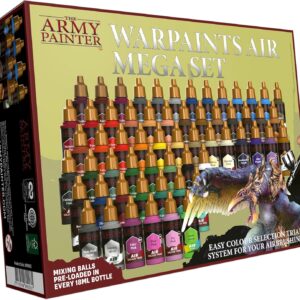 The Army Painter Warpaints Air Mega Set - Non-Toxic Water Based Airbrush paint set – paint and primer for Tabletop Roleplaying, Boardgames, and Wargames Miniature Model Painting