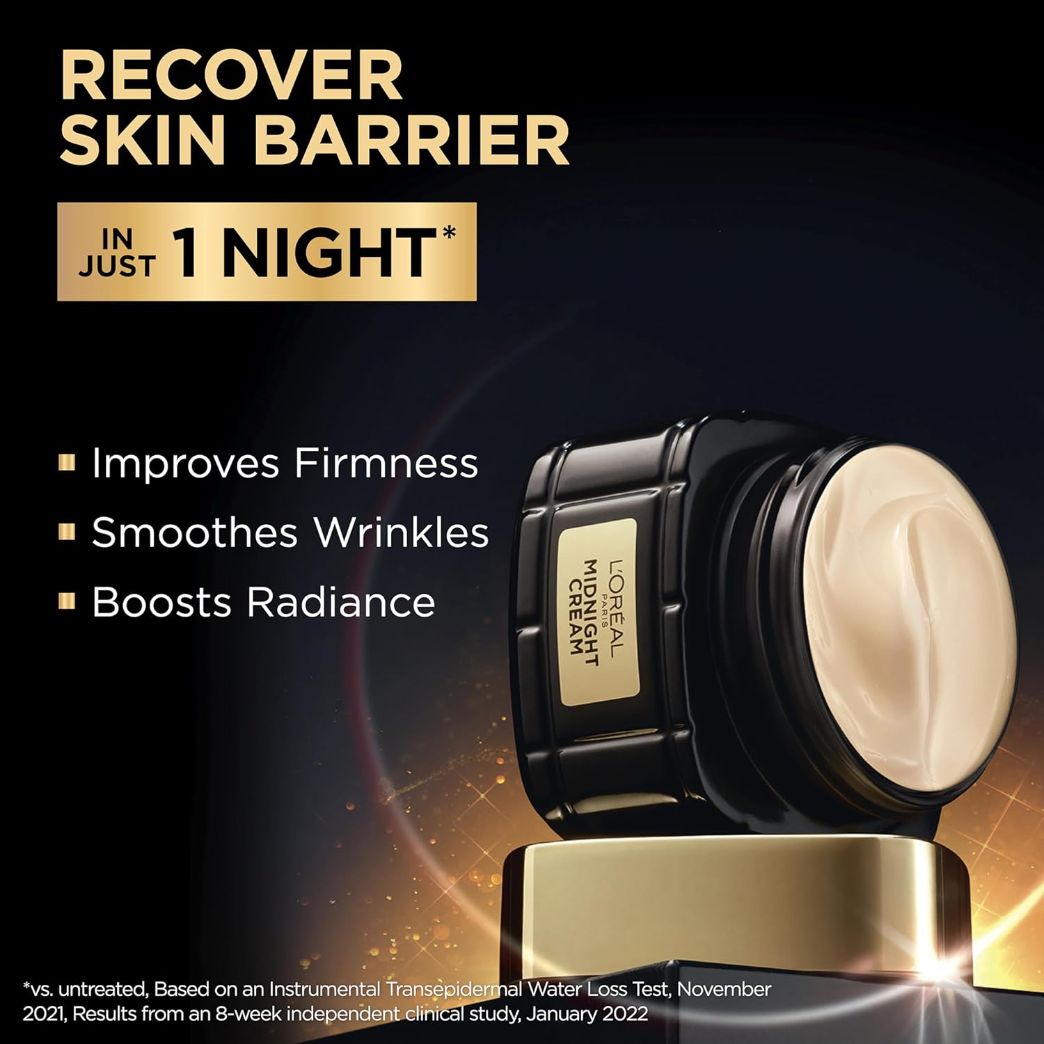 L'Oreal Paris Age Perfect Anti-Aging Midnight Cream, Face Moisturizer to Reduce Wrinkles and Firm Skin, 1.7oz + Serum Sample - Image 3