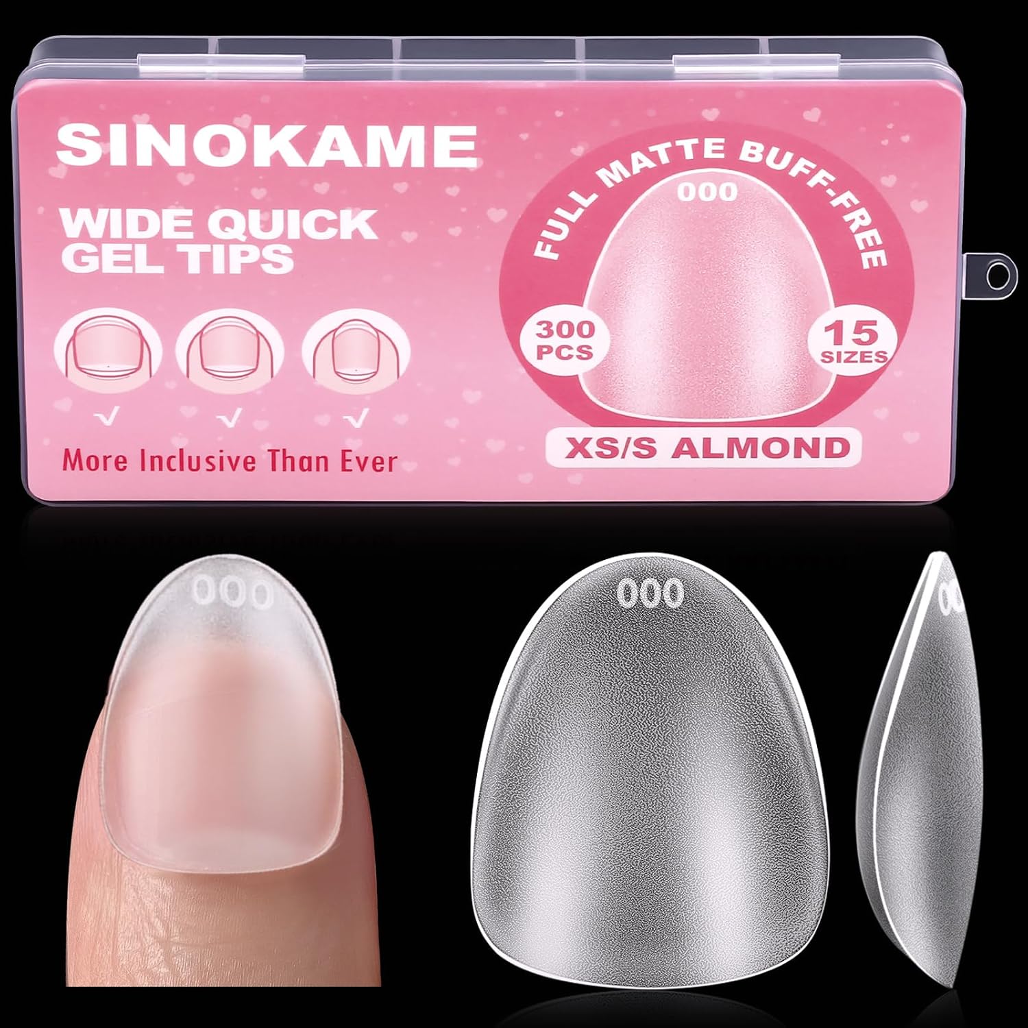 Extra Short Wide Fit Almond Nail Tips for Short Wider Nail Beds,SINOKAME Full Matte No File Extra Wide Almond Press On Nails Clear,Pre-shaped Short Fake Nails for Acrylic Gel Nail Extension - Image 7