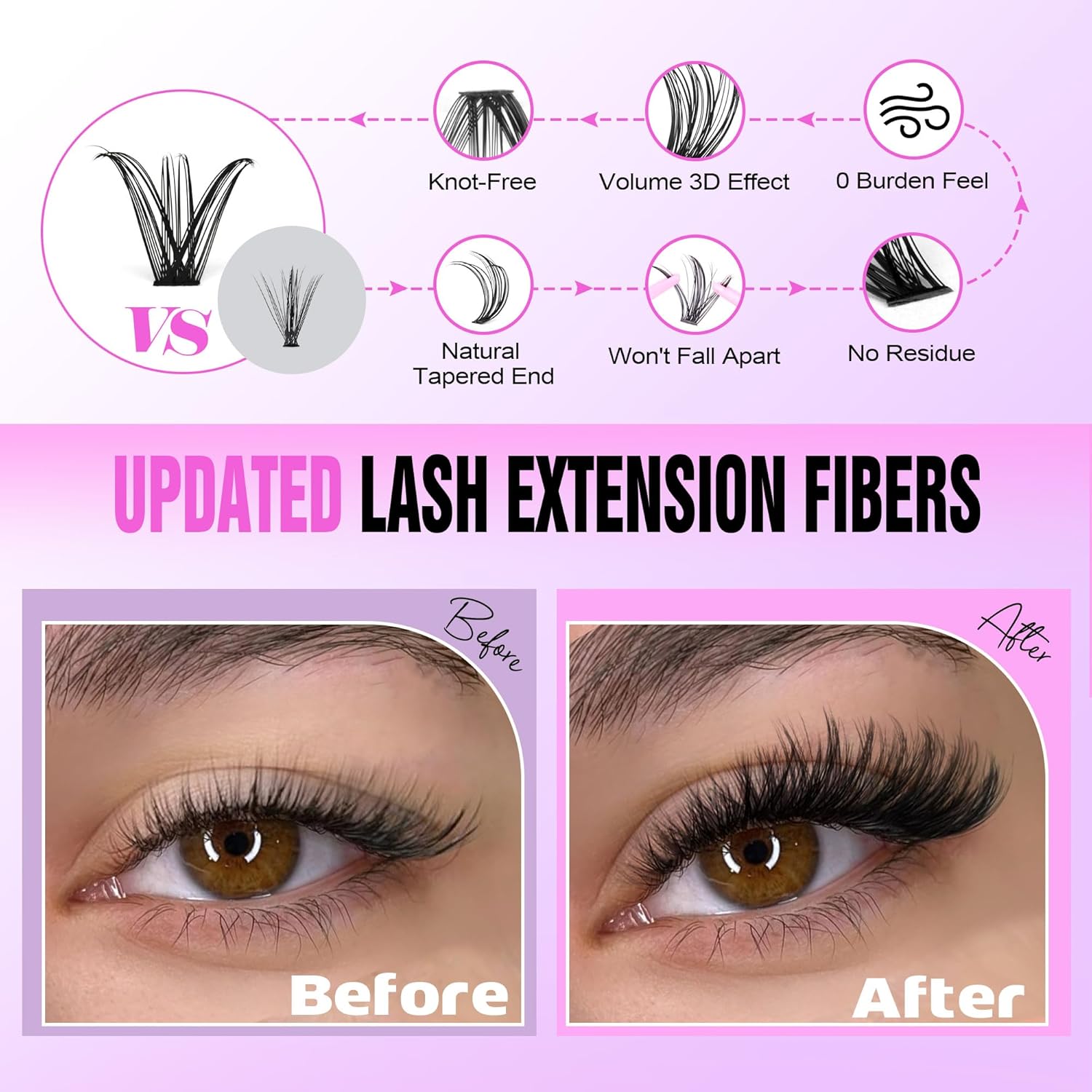 Pawotence Lash Extension Kit DIY 280pcs Lash Clusters Eyelash Extension Kit, 9-16mm 30D 40D Individual Lashes Kit with Lash Bond and Seal, Lash Tweezers for Self Use (30D&40D, 0.07D, 9-16mm, Kit) - Image 4