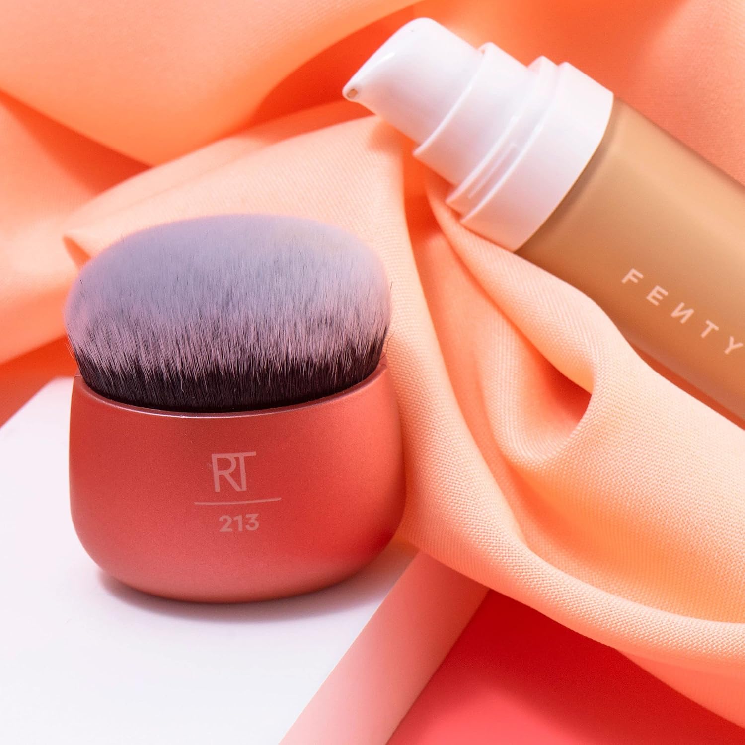 Real Techniques Foundation Makeup Blender, Kabuki Brush For Face or Body Makeup, Works With Liquid or Cream Foundation, No Handle, Blend & Buff Makeup, Dense Synthetic Bristles, 1 Count - Image 5