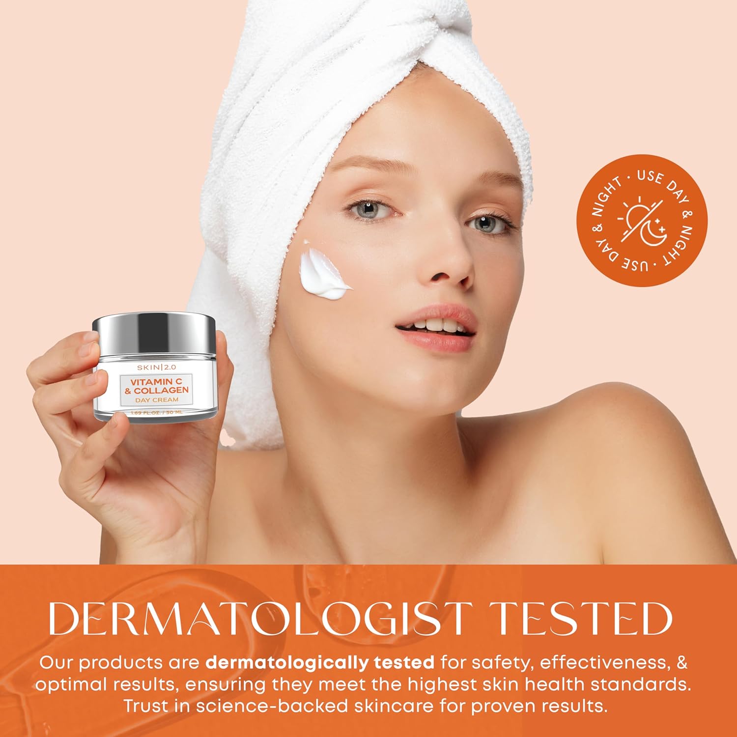 Vitamin C & Collagen Face Moisturizer - Dermatologist Tested, Anti-Aging, Skin Tightening - Brightening, Clean Beauty, Cruelty-Free, Korean Skincare for All Skin Types - 1.69 Fl oz - Image 6