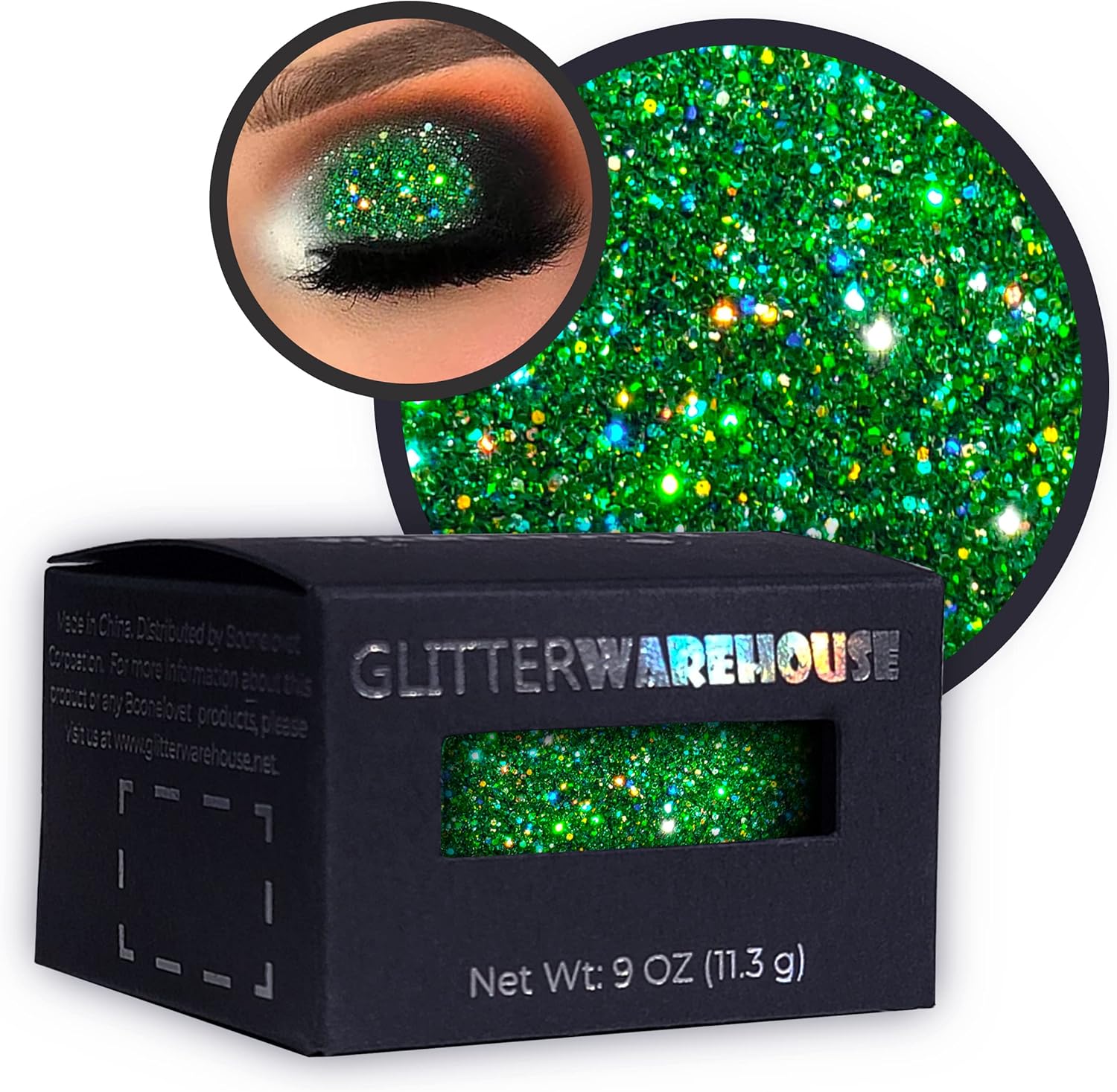 Envy GlitterWarehouse Green Holographic Loose Glitter Powder Great for Eyeshadow/Eye Shadow, Makeup, Body Tattoo, Nail Art and More!