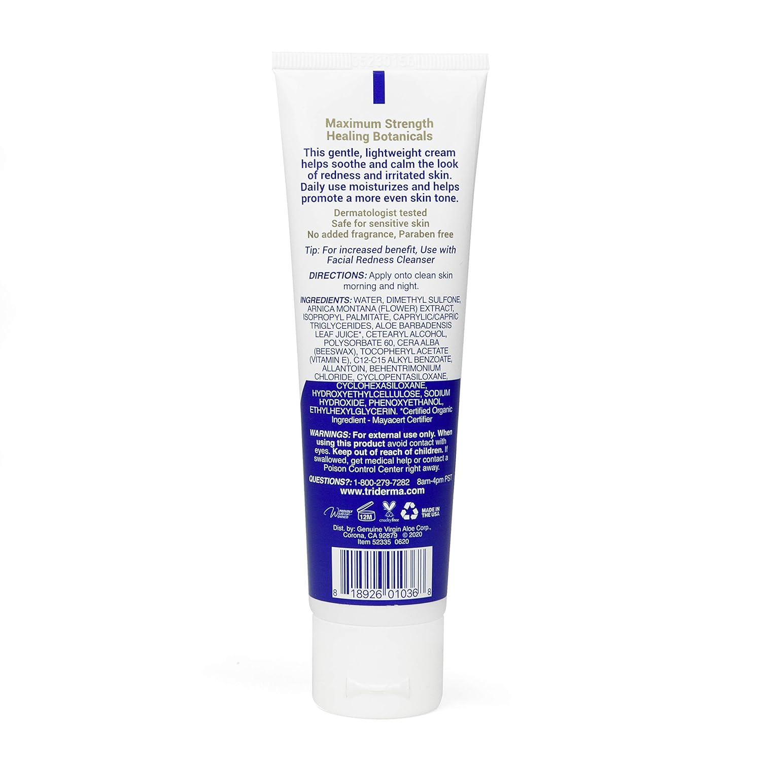 TriDerma Facial Redness Relief Gentle Face Cream (3.3 Ounces) - Image 6