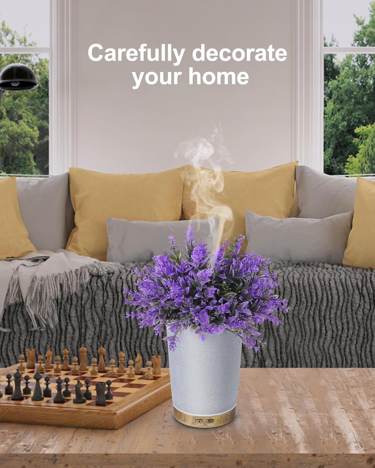 Essential Oil Diffusers, 150ml Aromatherapy Diffuser, Lavender Plant Potted Cold Mist humidifier, Ultrasonic Diffuser for Home Office, Super Quiet and Waterless auto Shut Off - Image 6