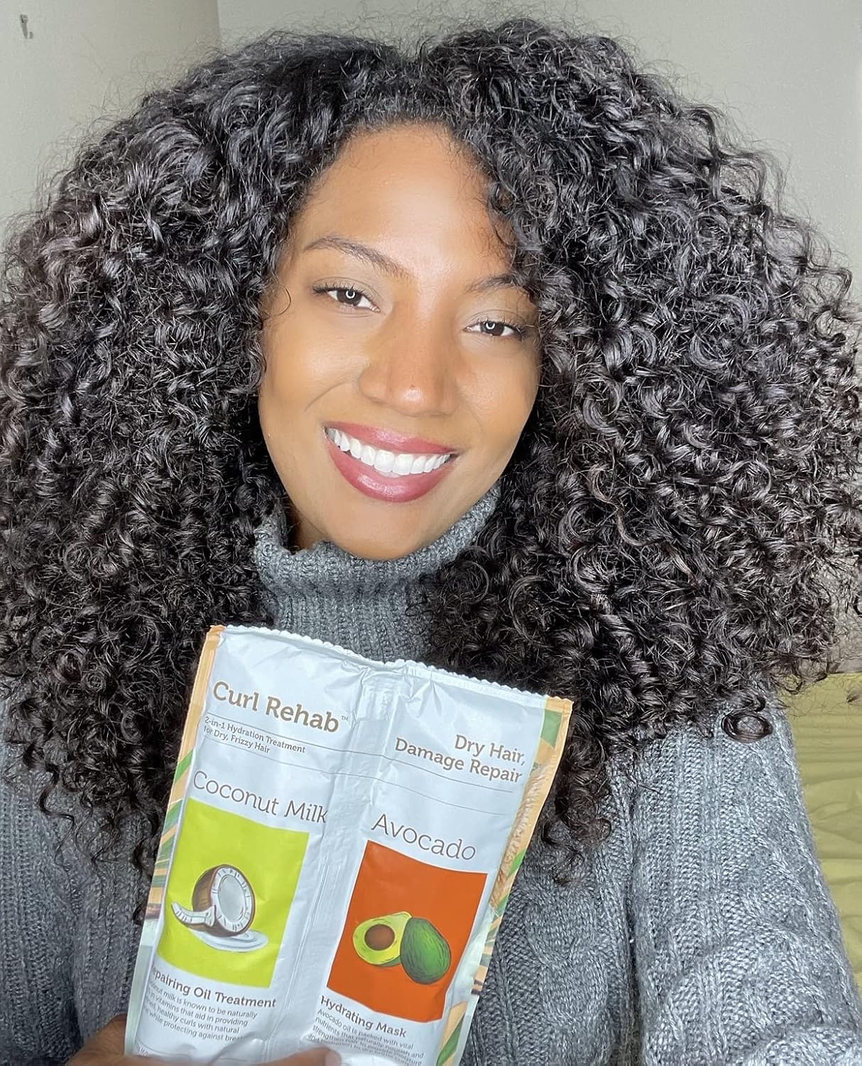 Revitalize & Repair: Vegan & Cruelty-Free 2-in-1 Hair Mask with Coconut Milk & Avocado Oil for Dry, Damaged Hair Treatment 2.4 oz - Image 5