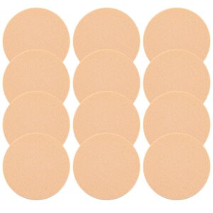 12 Pcs Nude Round Make Up Sponges for Face Cosmetic Sponge Makeup Pads Powder Sponge Beauty Makeup Foundation Powders Blender for Liquid Foundation Cream Concealer, Wet and Dry Dual Use