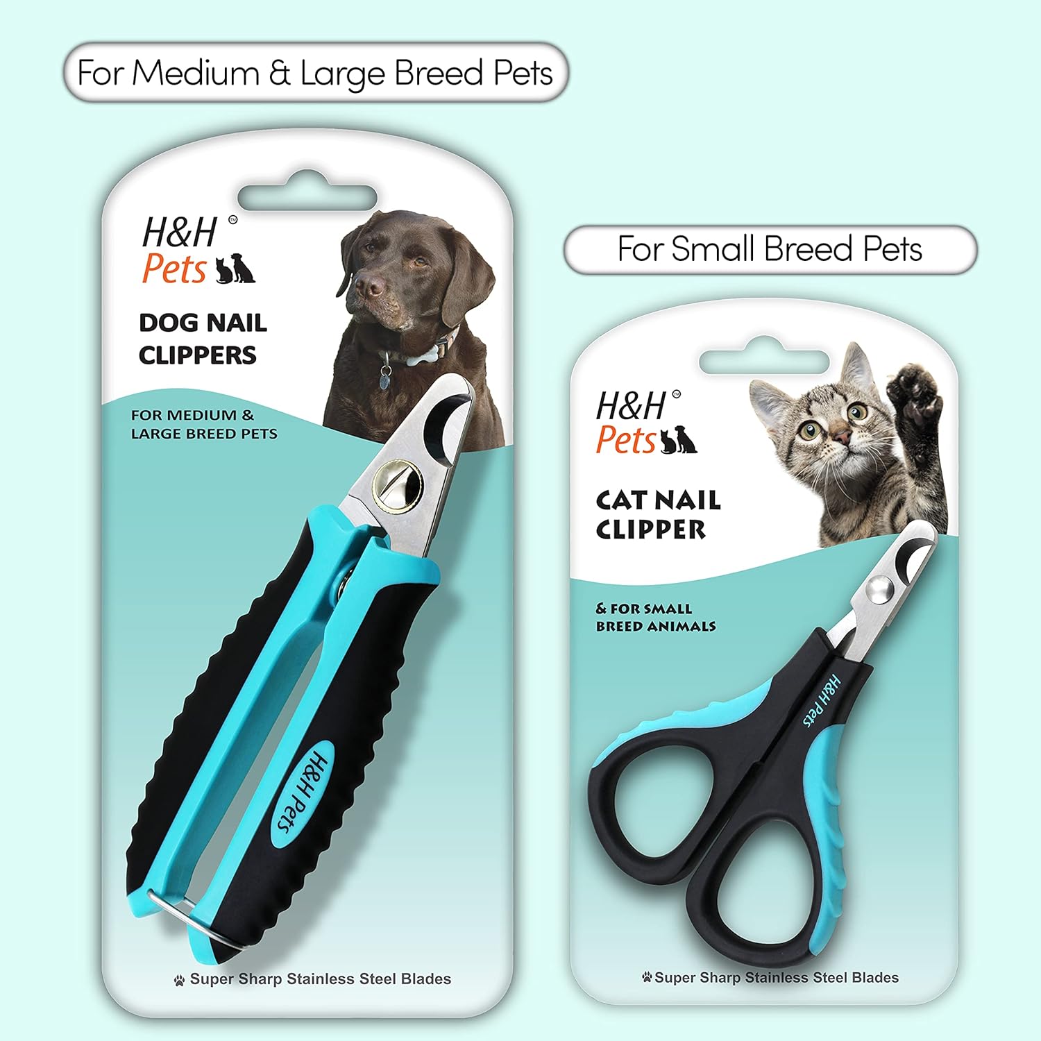 Cat Nail Clipper by H&H Pets - Professional Sharp Stainless Steel Claw Clipper Trimmer with Sturdy Non Slip Handles - for Cats & Small Animal at Home Grooming Accessories - Image 7