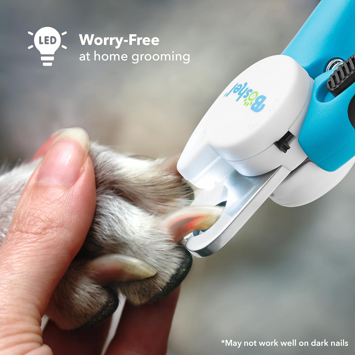 BOSHEL LED Large Dog Nail Clippers, Dog Nail Trimmers for Large Breed with Quick Sensor, Dogs Trimmer with Light & Safety Guard, Sharp Pet Nails Clipper, Pet Claw Clippers, Pets Toenail Cutter & File - Image 2