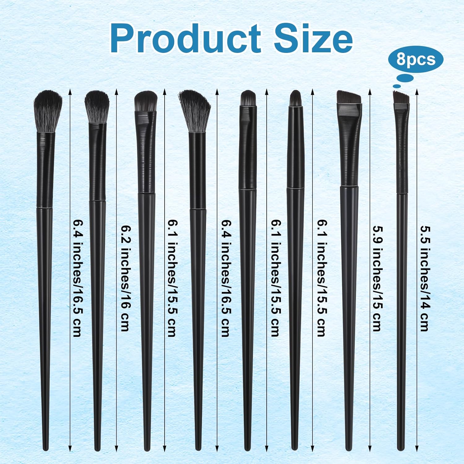 Eye Makeup Brushes Set 8 Pcs Eyeshadow Brush Brush Set For Hooded Or Smaller Eyes Professional Eye Brush Smudging Defining Eyeshadow And Eyeliner For Shadow Lip Angled Eyeliner Eyebrows - Image 2