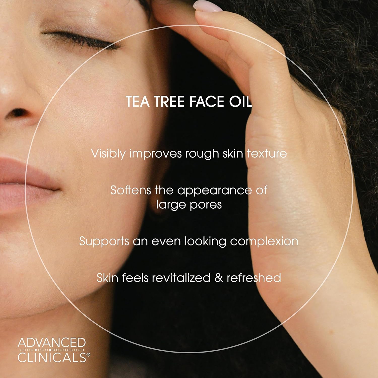Advanced Clinicals Tea Tree Oil For Skin Facial Serum | Tea Tree Serum For Face With Vitamin E + Botanicals To Help Improve Appearance Of Large Pores & Skin Tone For Smoother Looking Skin, 1.8 Fl Oz - Image 2