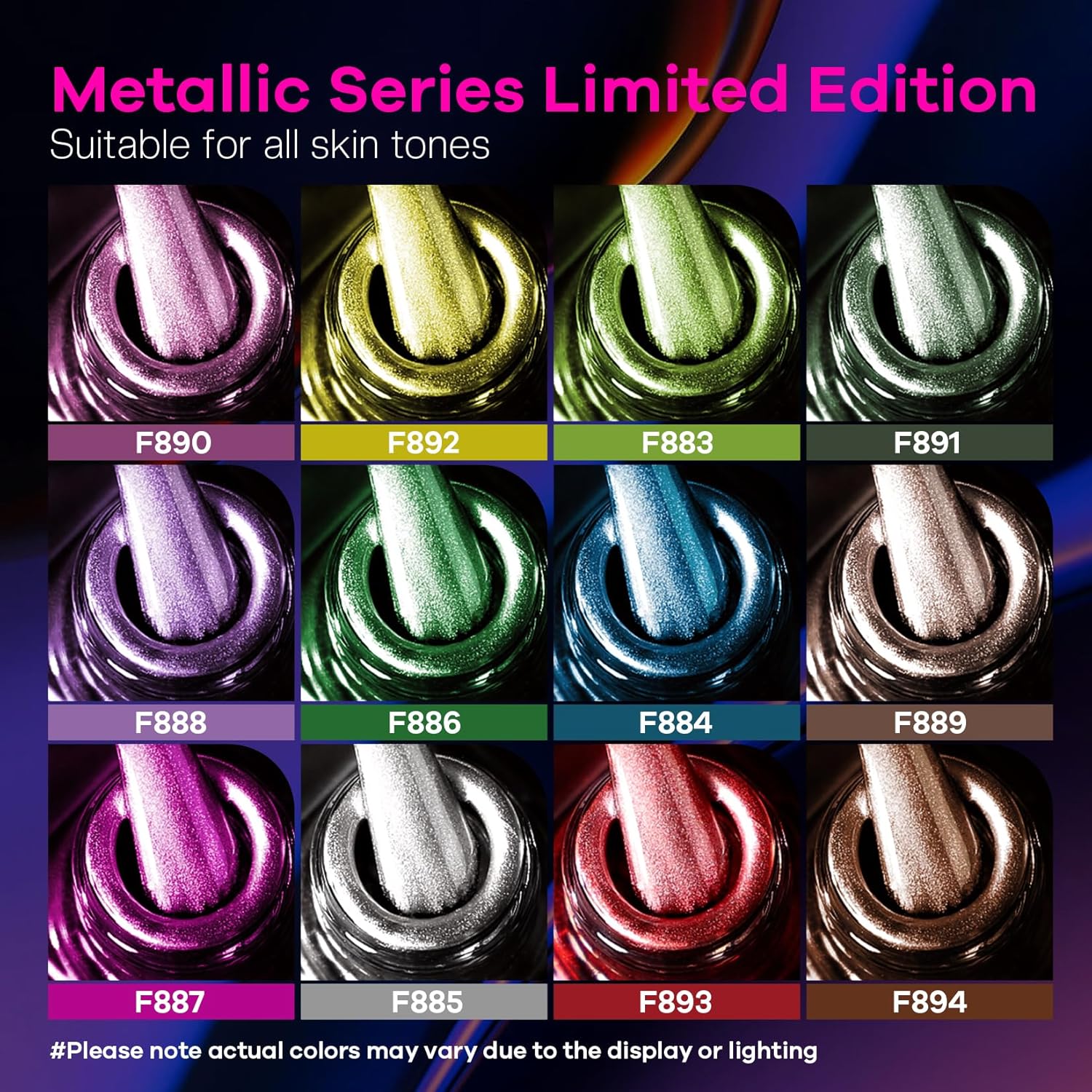 Metallic Nail Polish Set Fingernail: Chrome Mirror Holographic Nail Polish Kit Quick Air Dry 12 Colors Pack Regular Mini Nail Polish Finger Toe DIY Art Salon Gift for Women Party - Image 6