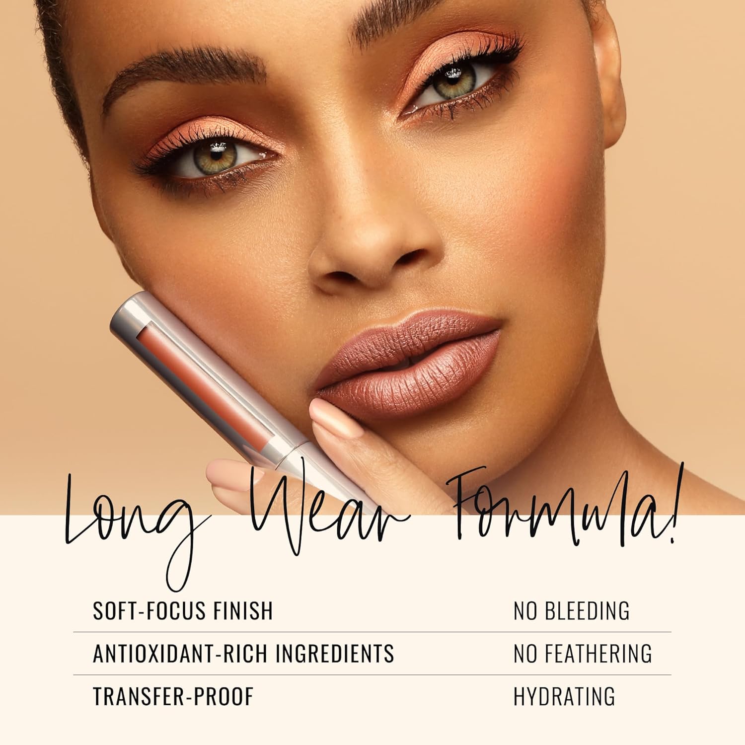 Runway Rogue Silk Glam Liquid Lipstick, Long Wear Frosted Pale-Pink Lipstick, ‘Trophy Wife’ - Image 4