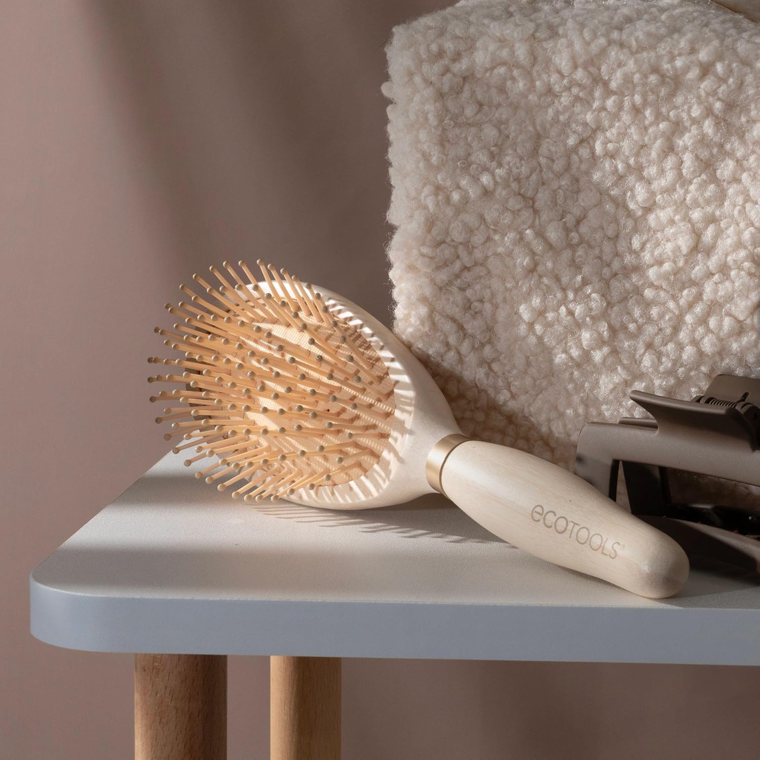 EcoTools Shine Activating Detangler Hairbrush, Brush For Wet Or Dry Hair, Gently Detangle & Style Hair, Heat Safe Paddle Brush, Flexible Bristles, Renewable Bamboo, Vegan & Cruelty-Free, 1 Count - Image 8