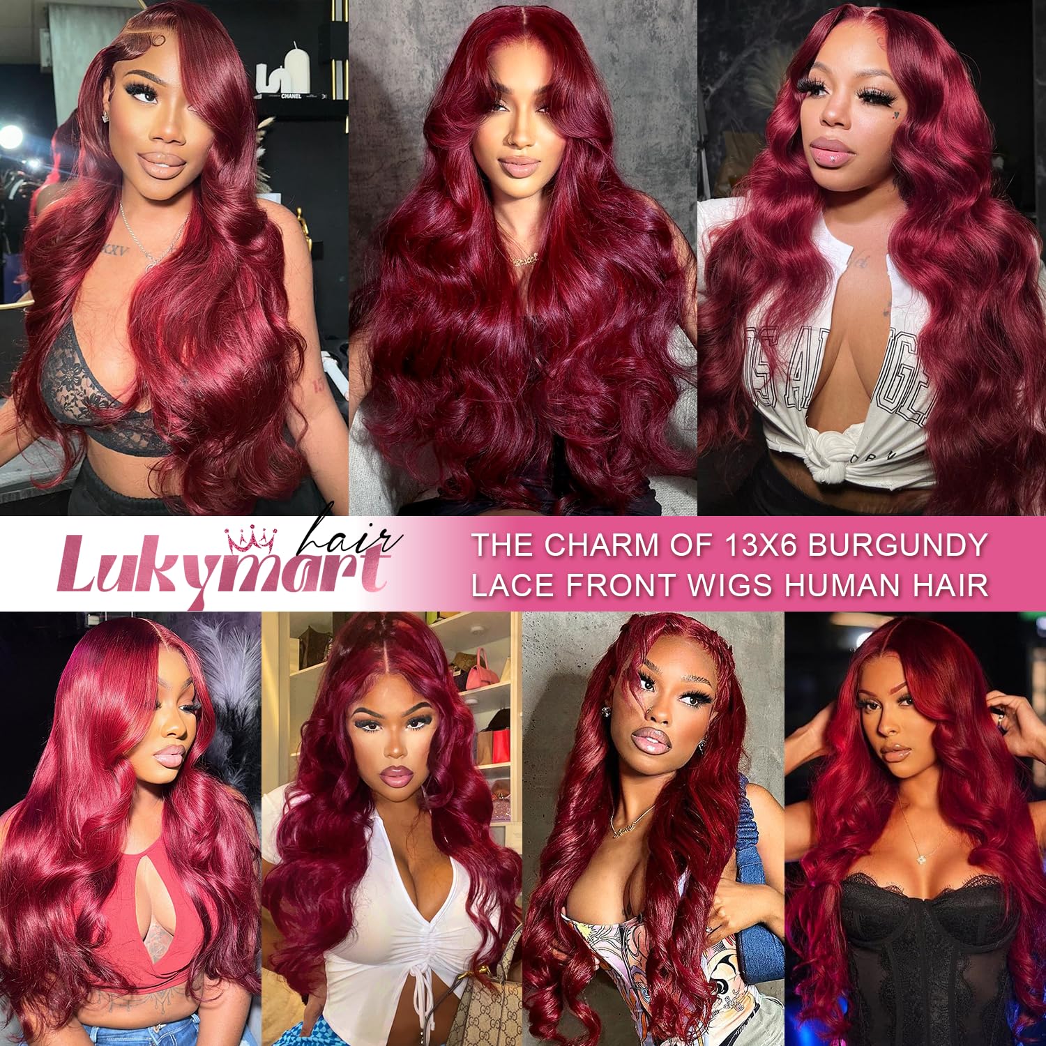 28 Inch 99J Burgundy Lace Front Wigs Human Hair 13x6 HD Transparent Body Wave Lace Front Wigs Human Hair Pre Plucked 99j Burgundy Red Wine Glueless Human Hair Wigs for Women - Image 6