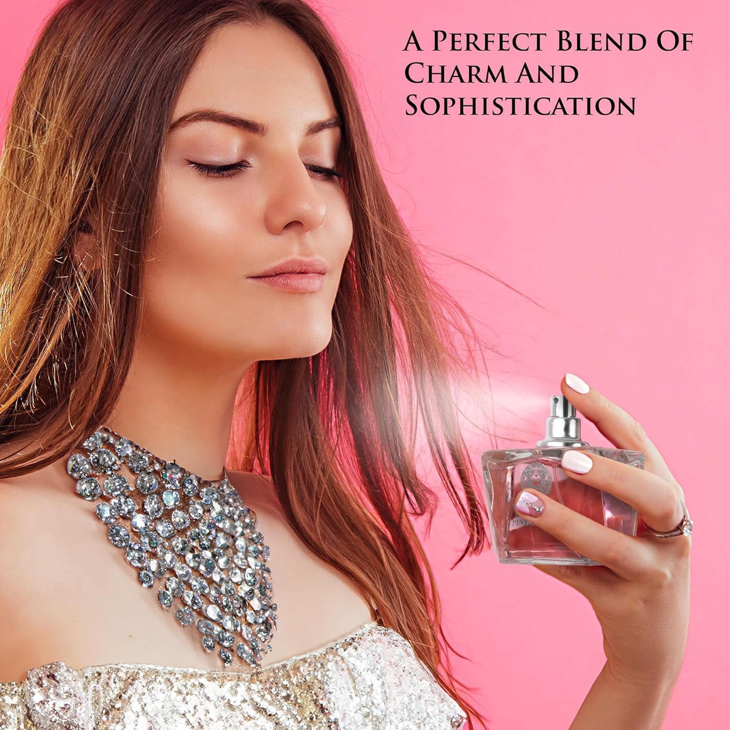 Verse Pink Crystal Eau De Parfum for Woman - Top Notes of Pomegranate, Yuzu & Iced Accord - Base Notes of Peony, Lotus, Magnolia, Amber, Musk & Mahogany - Floral & Fruity Scent - Elegant 100ml Bottle - Image 5