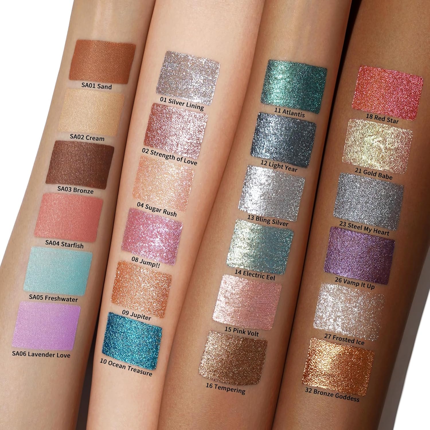 Oulac Liquid Glitter Eyeshadow Liquid Eyeshadow Green Eyeshadow Liquid Eyeliner Sparkle Glitter Eye Make up| Smooth Shimmer Eyeshadow| Vegan& Cruelty-Free, 5.4g (20) - Image 7