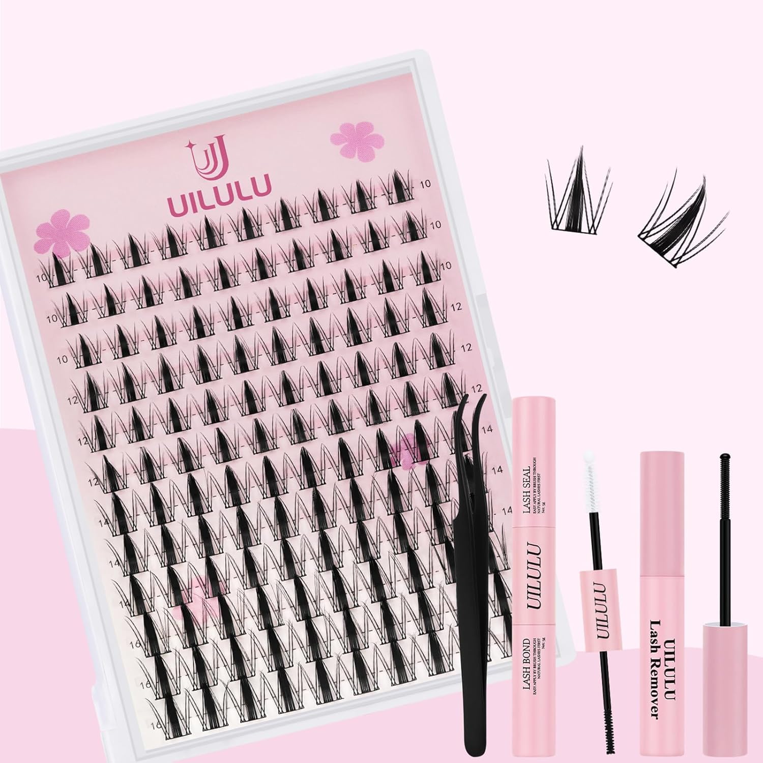 Lash Clusters Kit 10-16mm DIY Eyelash Extensions Kits 120 D Curl - 0.07D Individual Eyelashes Anime False Lashes Bond and Seal Remover Tweezers for Eye Lash Set at Home - Image 7