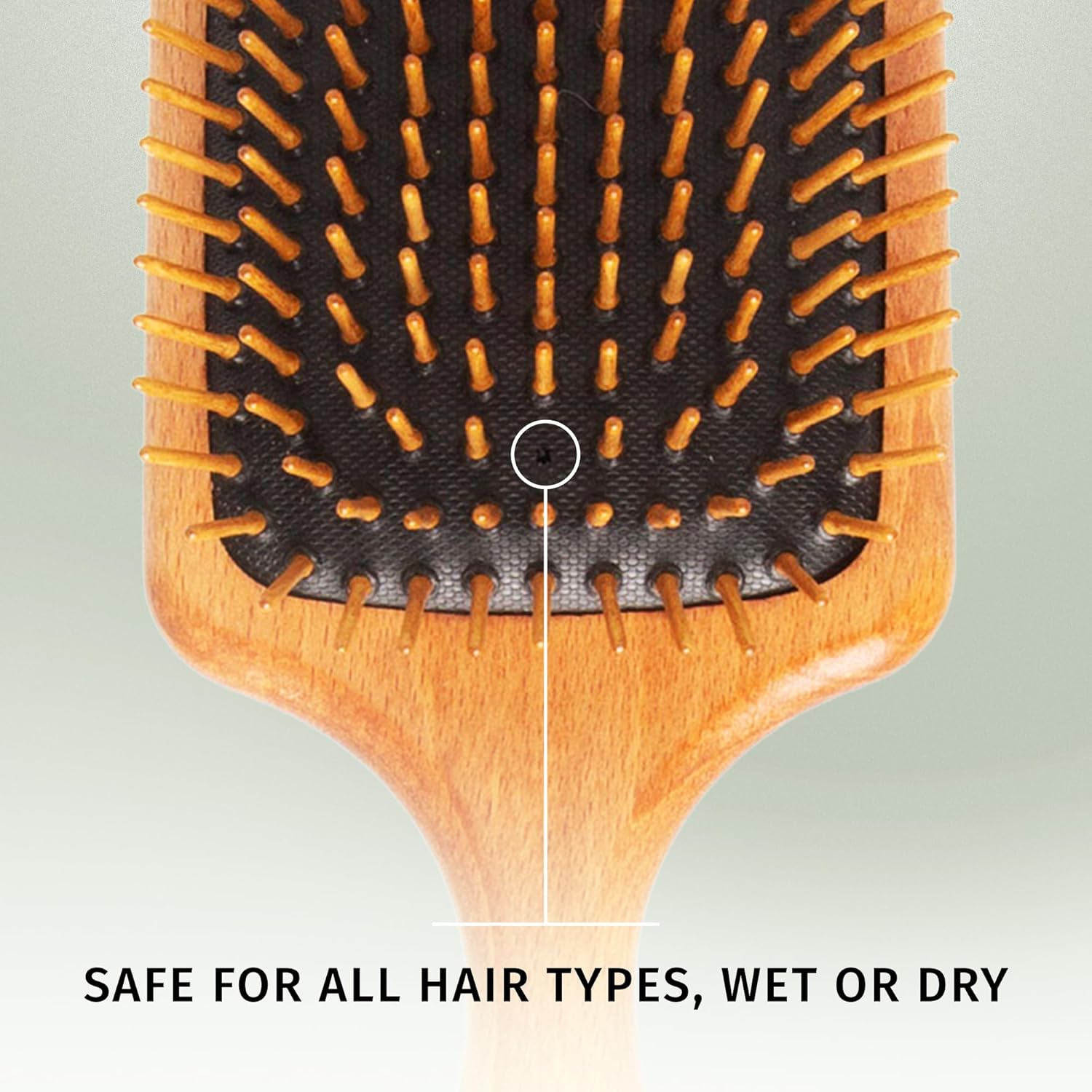 SHASH Since 1869 Made in Germany Wooden Paddle Brush - Gently Detangles, Styles, Conditions Hair with Minimal Frizz and Breakage - Safe for All Hair Types, Wet or Dry - Eco-Sourced Wood - Image 7