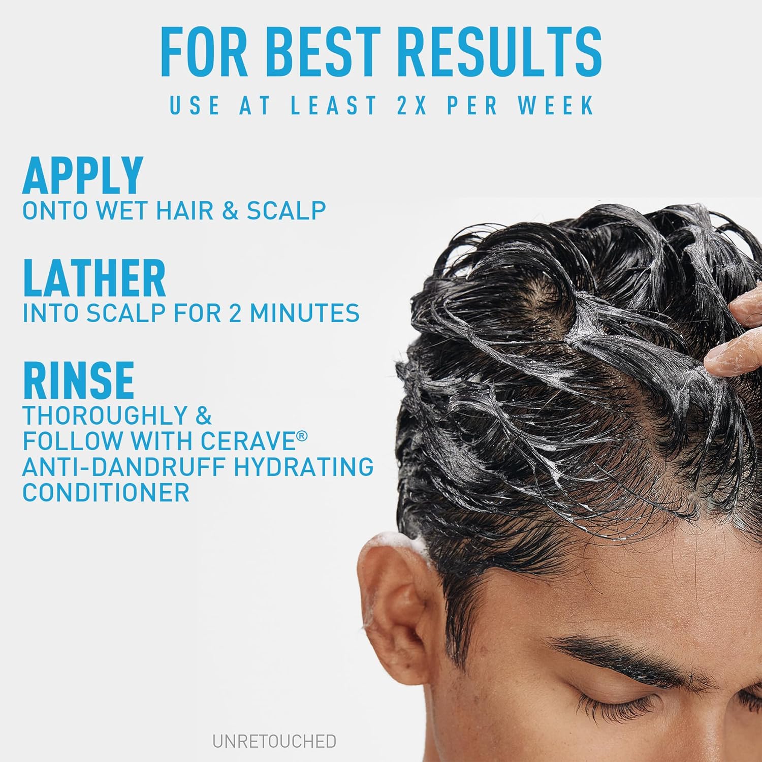 CeraVe Hydrating Anti Dandruff Shampoo, 1% Pyrithione Zinc Dandruff Treatment With Ceramides, Niacinamide & Hyaluronic Acid, Helps Eliminate Flakes & Provides Itchy Scalp Relief, Sulfate Free, 12 Oz - Image 10