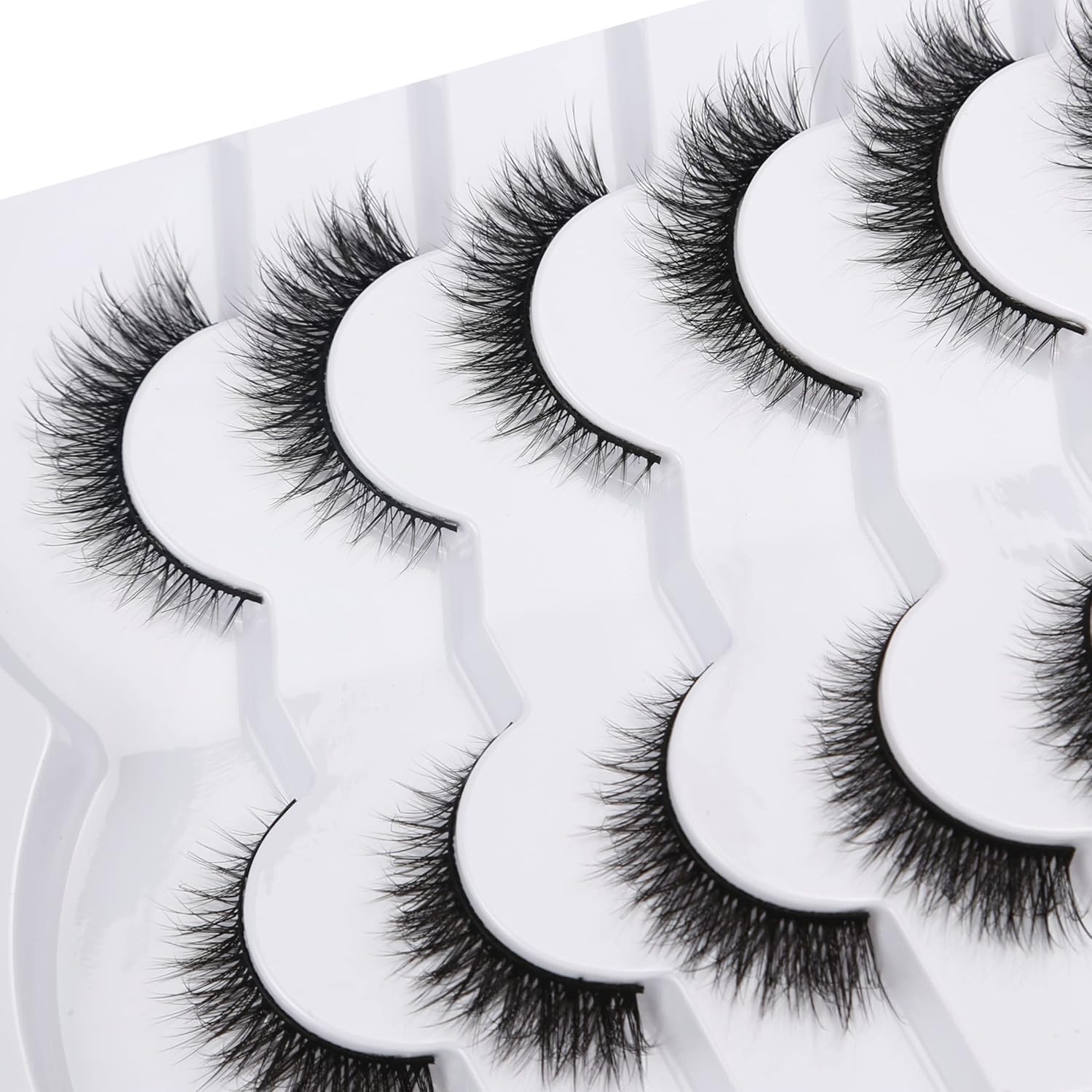 Pooplunch False Eyelashes Extension Volume Cat Eye Look Natural Wispy Lashes Fluffy Short 8D Fake Eyelashes Faux Mink Lashes 7 Pairs Pack - Image 4