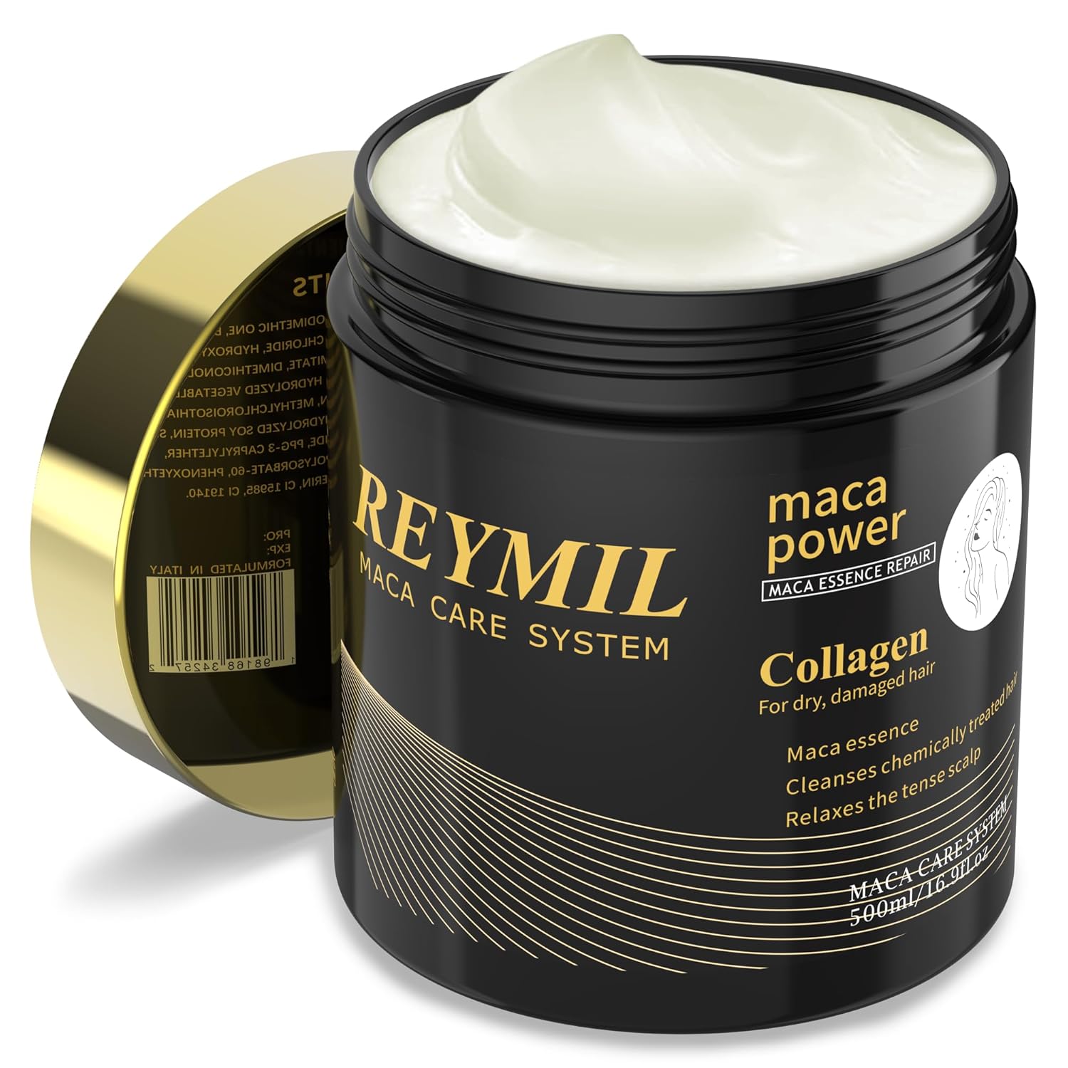 REYMIL-Collagen hair mask - hair treatment for dry damaged hair - Collagen Hair Treatment Deep Repair Conditioning Argan Oil Shine and Softness for Healthy Hair -16.9onz mascarilla para el cabello - Image 8