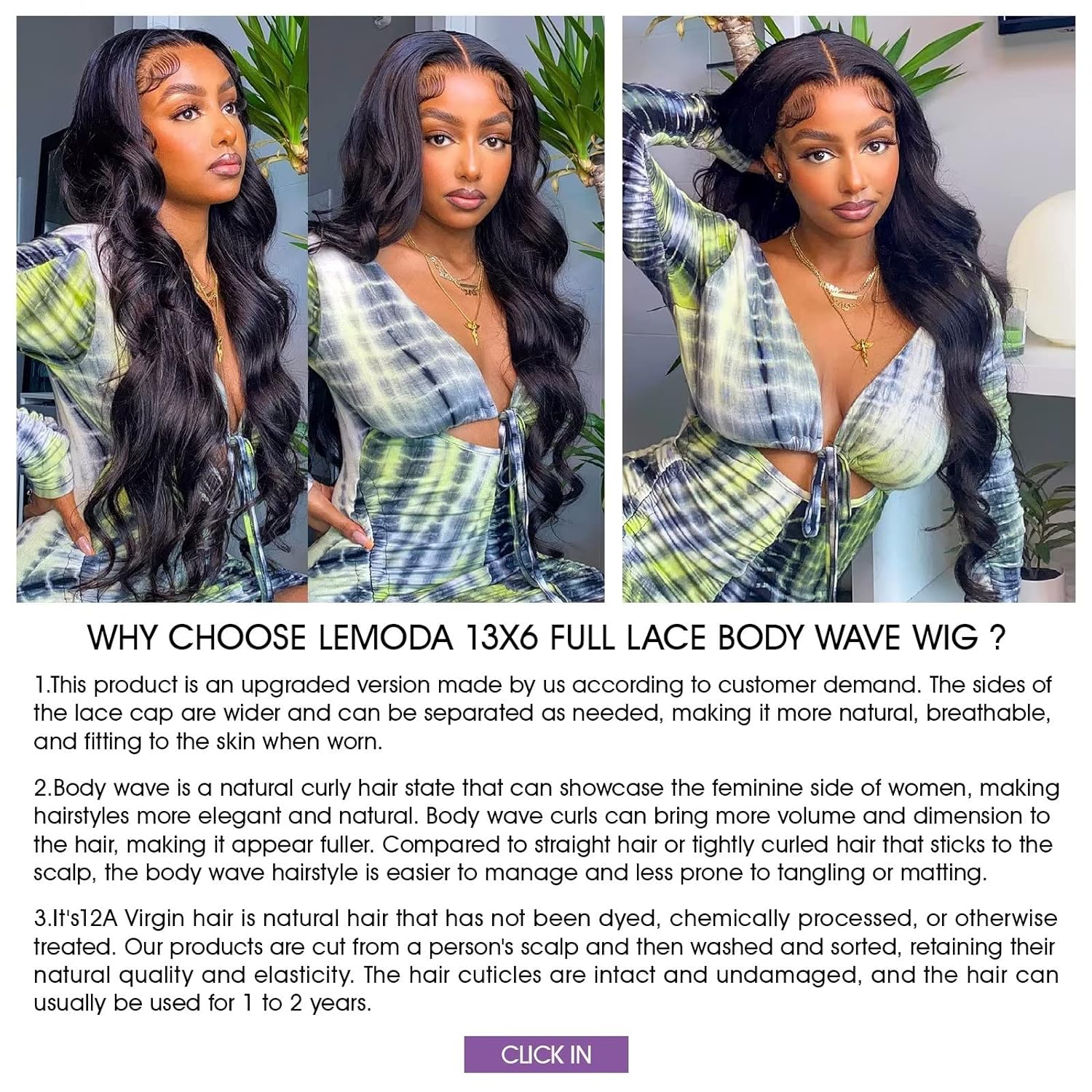 Lemoda 210% Density 13x6 Full Lace Frontal Virgin Human Hair Wigs 15A Body Wave 13x6 HD Transparent Lace Front Wigs Brazilian Pre Plucked With Baby Hair 20Inch - Image 5