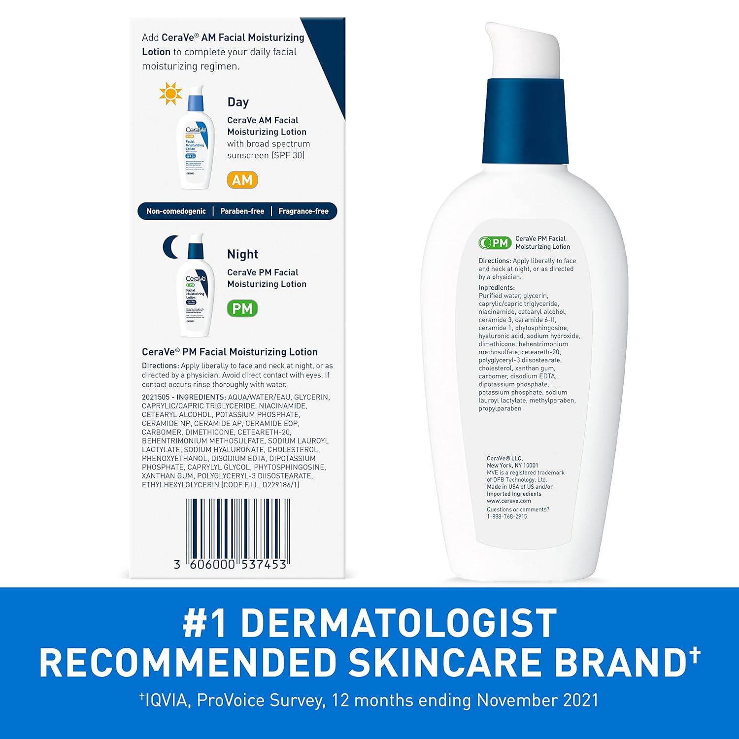 CeraVe PM Facial Moisturizing Lotion, Night Cream with Hyaluronic Acid and Niacinamide, Ultra-Lightweight, Oil-Free Moisturizer for Face, 3 Ounce - Image 6