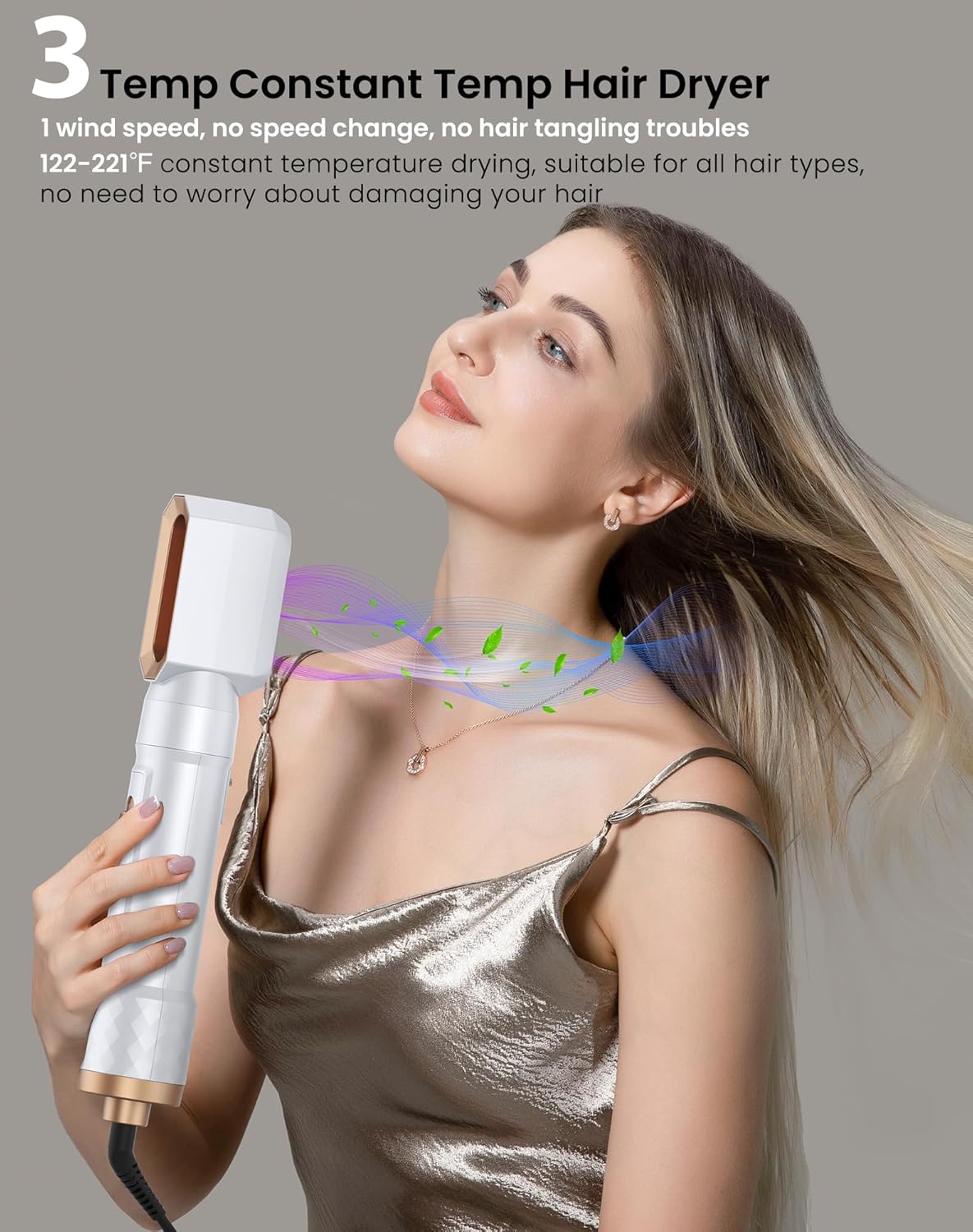 6 in 1 Hair Dryer Brush,Blow Dryer Brush Ionic Hair Dryer,Multi Hair Styler for Fast Drying Styling Curling Straightening Volumizing,Hair Curler Hair Straightener Styler Autowrap Air Styler - Image 4