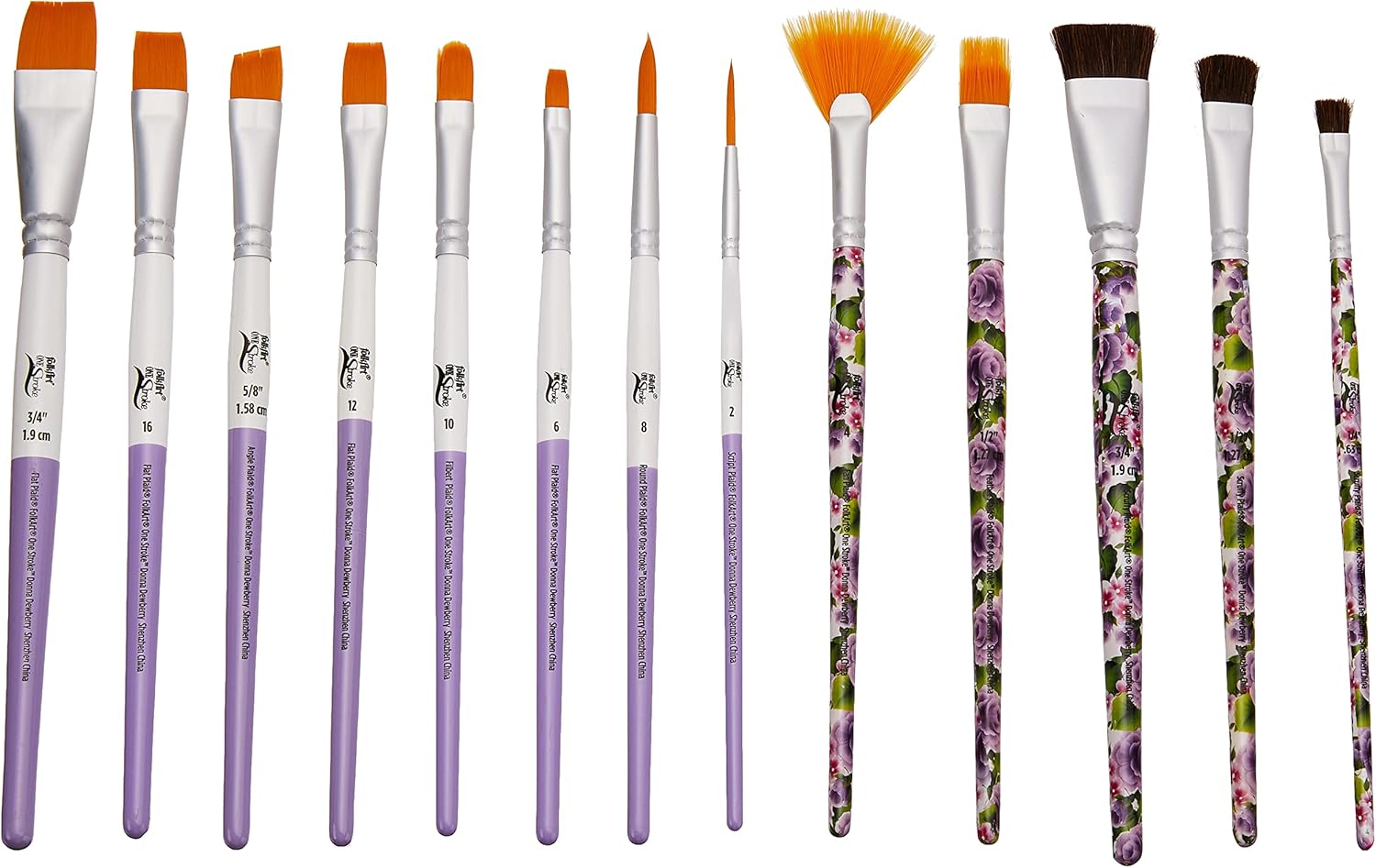 FolkArt One Stroke Signature Collection Paint Brush Set, 13 Piece - Image 2