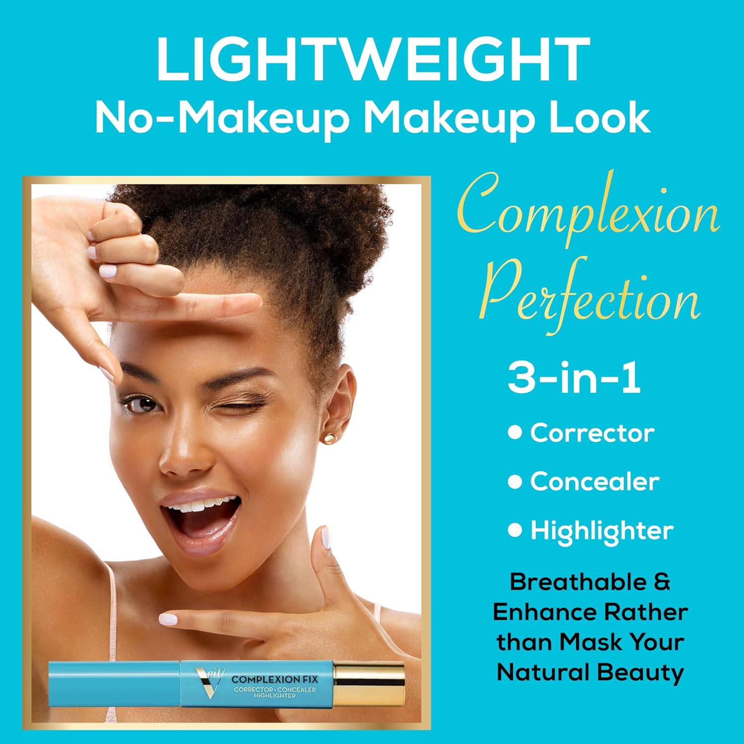Veil Cosmetics - Complexion Fix Concealer - Liquid Concealer for Under Eye + Dark Circles - Highlight, Contour, Correct - Anti-Aging - Vegan Makeup Pen - Hydrating Lightweight (4N Tan Neutral) - Image 7