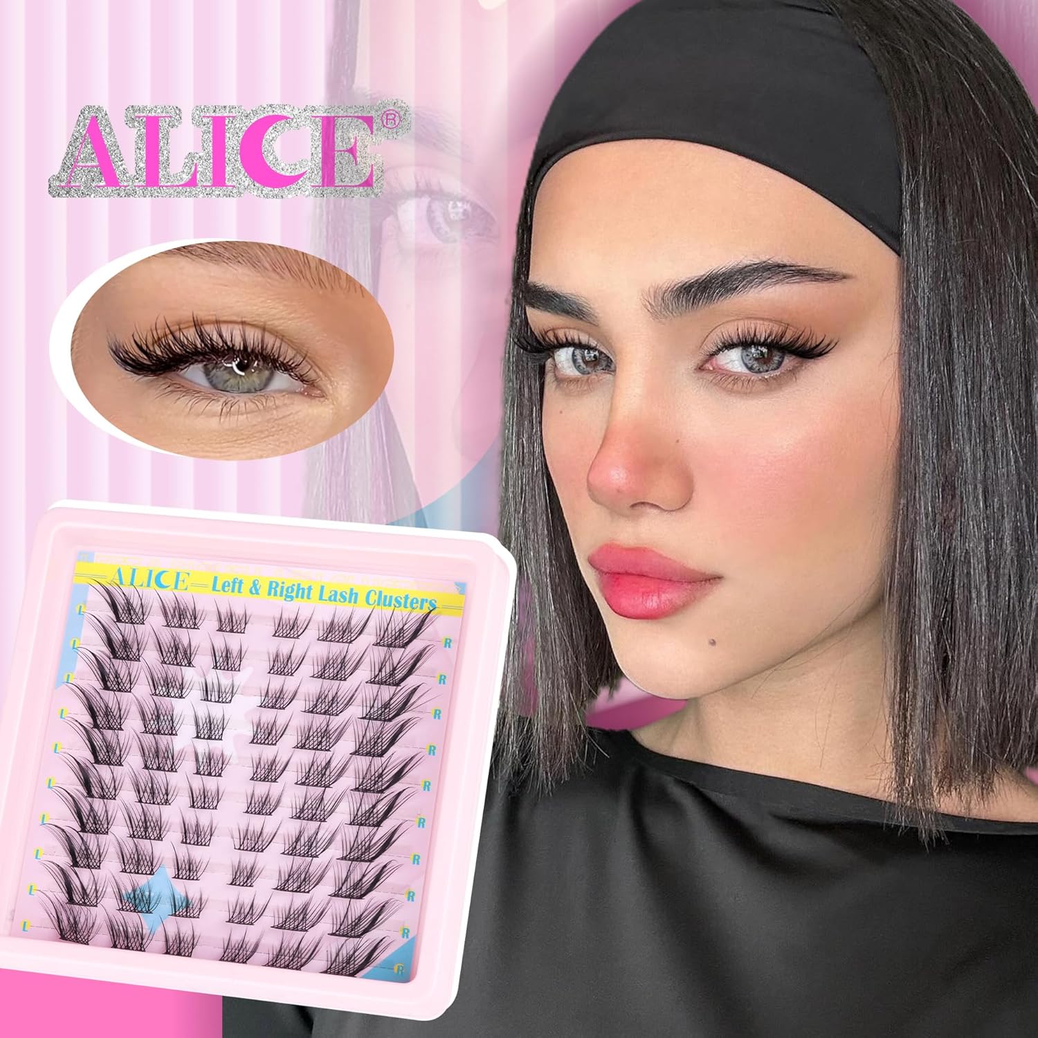 ALICE 3D Natural Cat Eye Lash Clusters for DIY Application Left and Right Eyes - Image 2