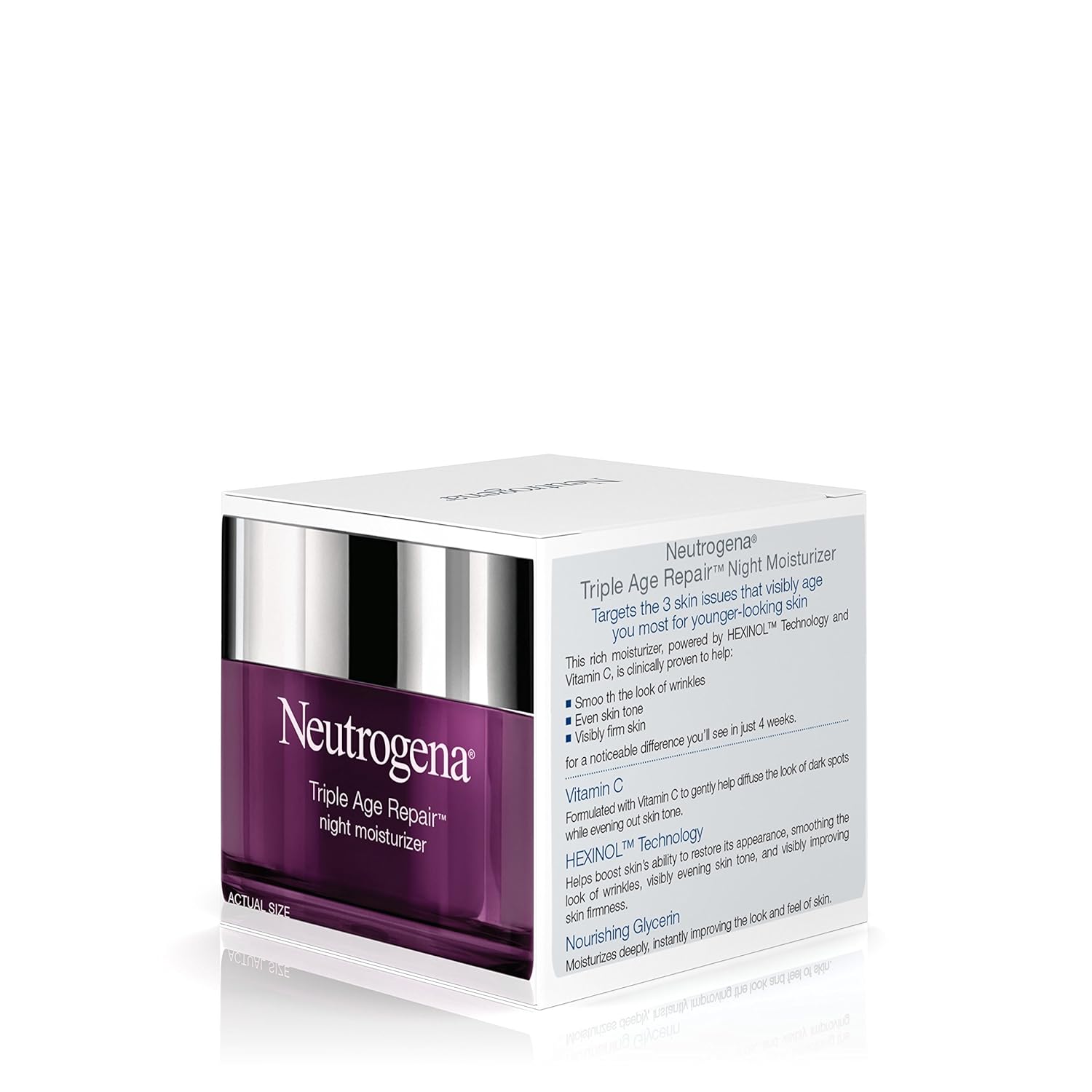 Neutrogena Triple Age Repair Night Cream, 1.7oz Jar, Anti-Aging Face Cream, Face Moisturizer For Women & Men, Hydrating Night Face Moisturizer for Even Skin Tone & Firming, Vitamin C - Image 3