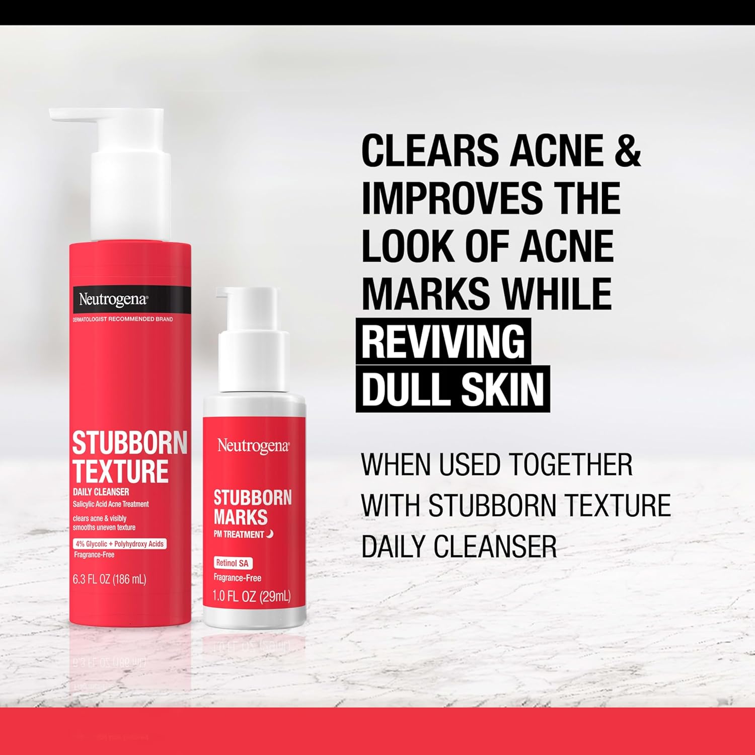 Neutrogena Retinol SA, Stubborn Marks PM Treatment, Face-Exfoliating Treatment to Help Reverse the Look of Post-Acne Marks & Uneven Skin Tone, Non-Comedogenic, PM Treatment, unscented, 1.0 Fl Oz - Image 5