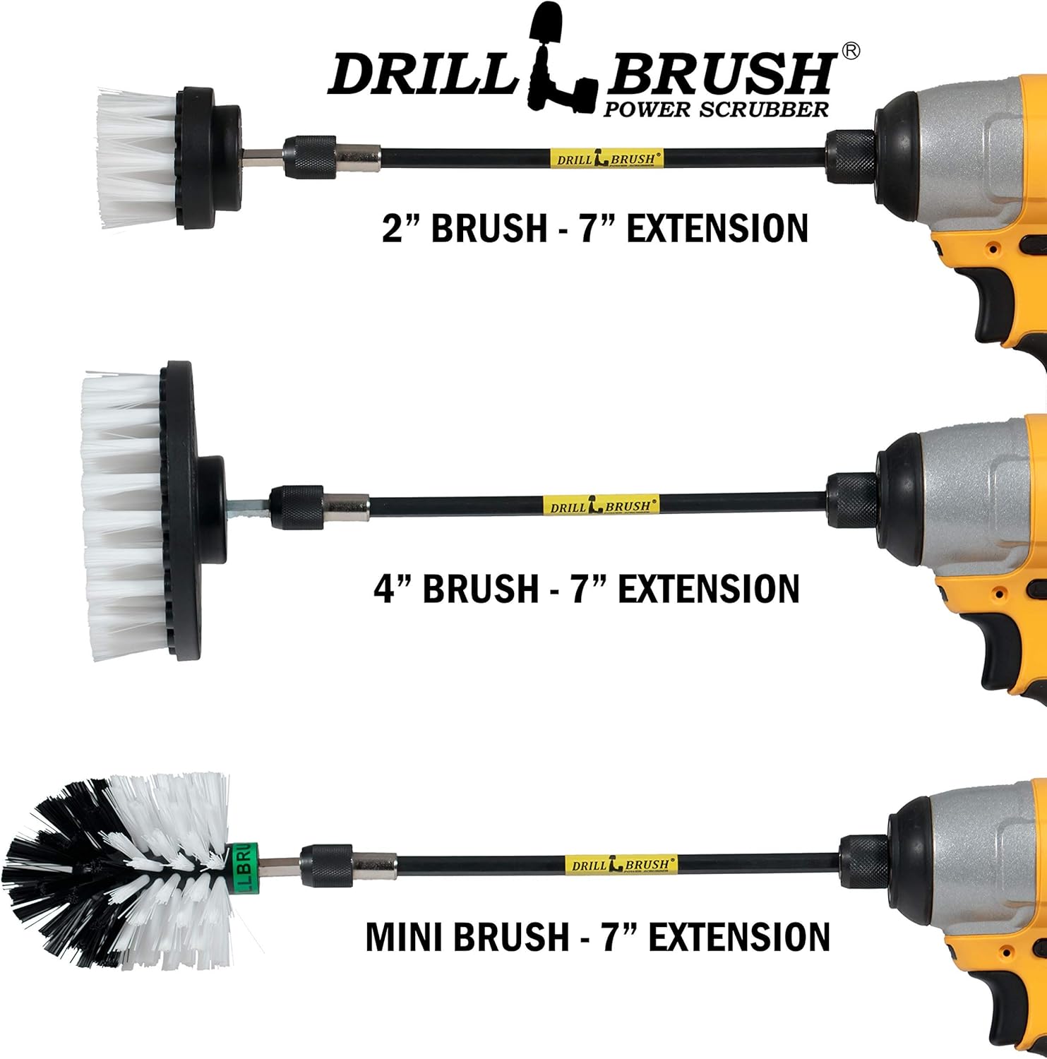 Drill Brush Ultimate Automotive Cleaning Kit with Extension - Truck Accessories - Glass, Upholstery, Seats, Window, Interior, Wheel, Carpet Cleaner - Car Mats - Spin Brush - Motorcycle Accessories - Image 9
