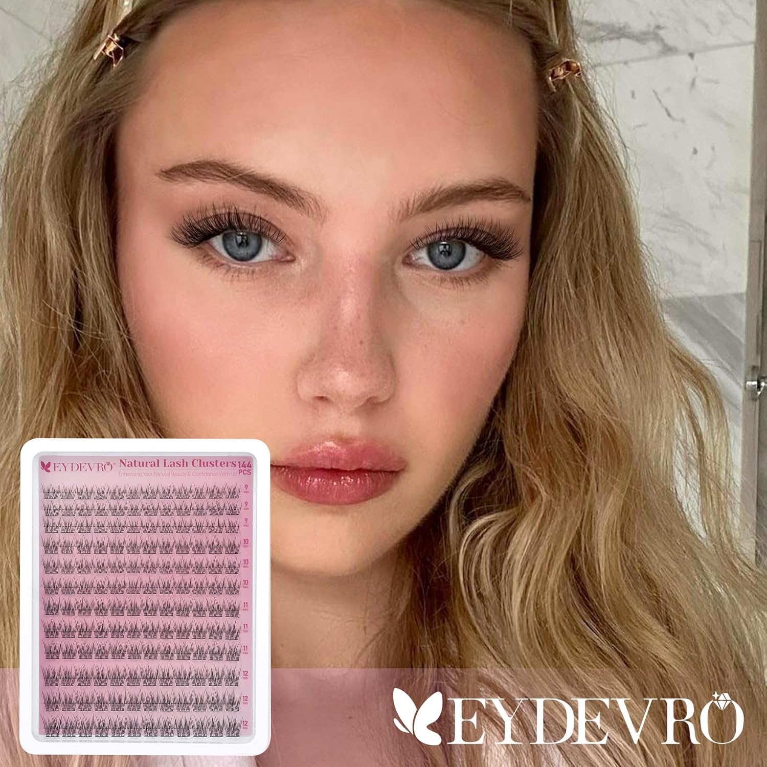 EYDEVRO Wispy Lash Clusters Natural Eyelash Clusters 9-12mm Cluster Eyelash Extensions Lightweight Individual Lashes Soft Comfortable Reusable Cluster Lashes for Hooded Eyes and Beginners - Image 4