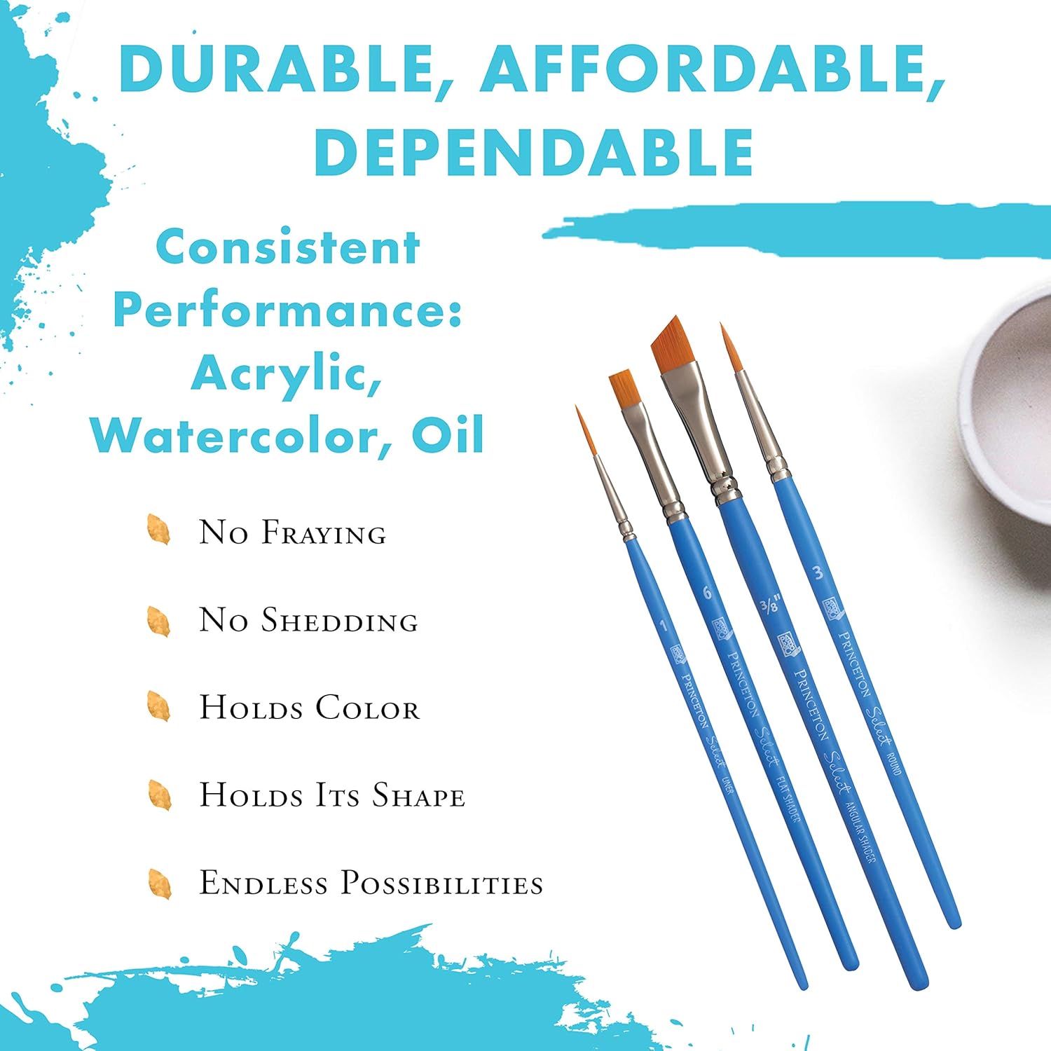 Princeton Select Artiste Paintbrush, 13-4 Brush Set, Blue - Image 6