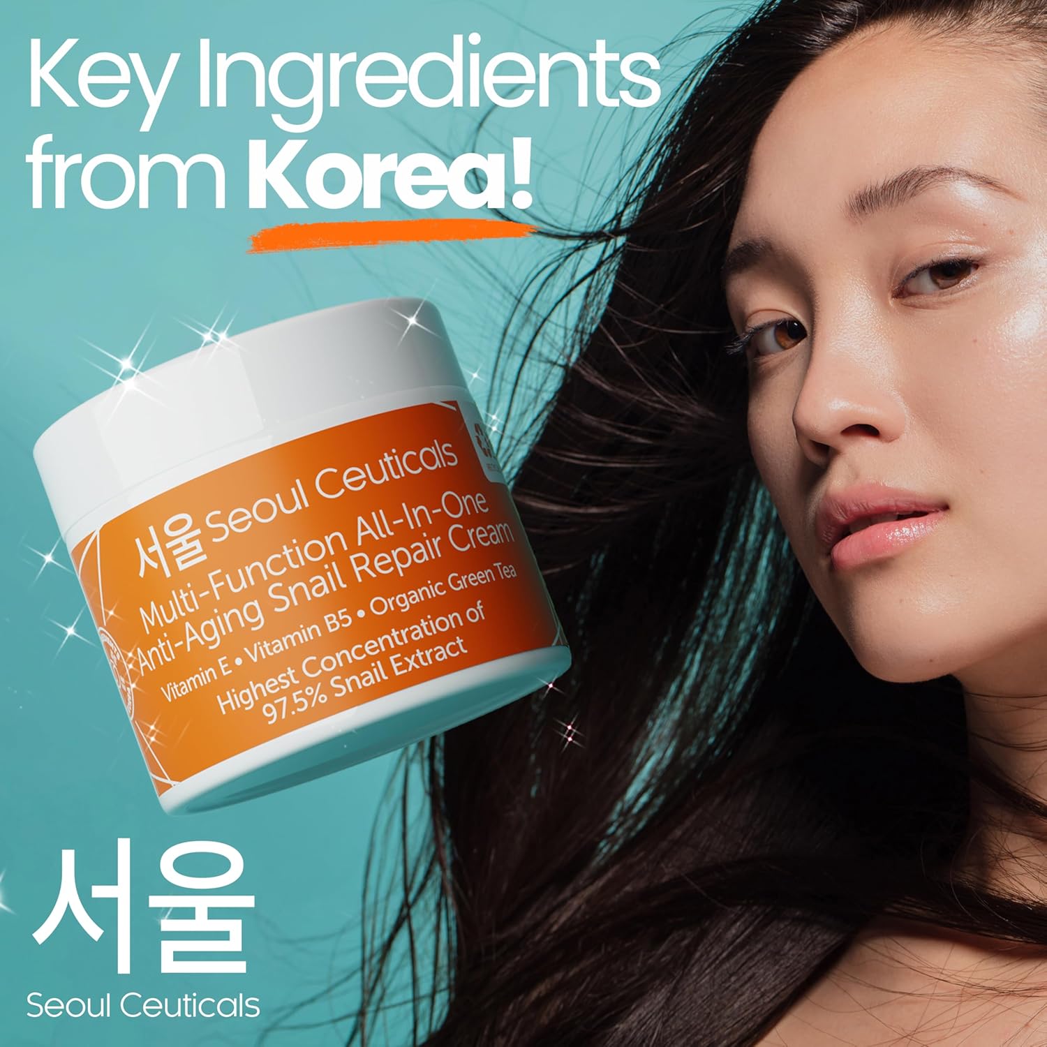 SeoulCeuticals Korean Skin Care 97.5% Snail Mucin Moisturizer Cream - K Beauty Skincare Day & Night Snail Repair Cream Filtrate Cruelty Free 2oz - Image 5