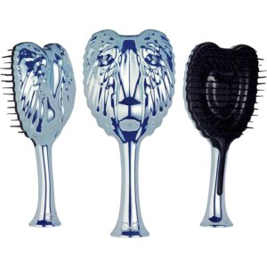 Tangle Angel Detangling Hair Brush - Anti Static Tangle Taming Brush with Soft Bristles - Heat & Water Resistant Pro Detangler Hairbrushes for Women for Fine, Thick, Wavy, & Curly Hair - Blue Chrome