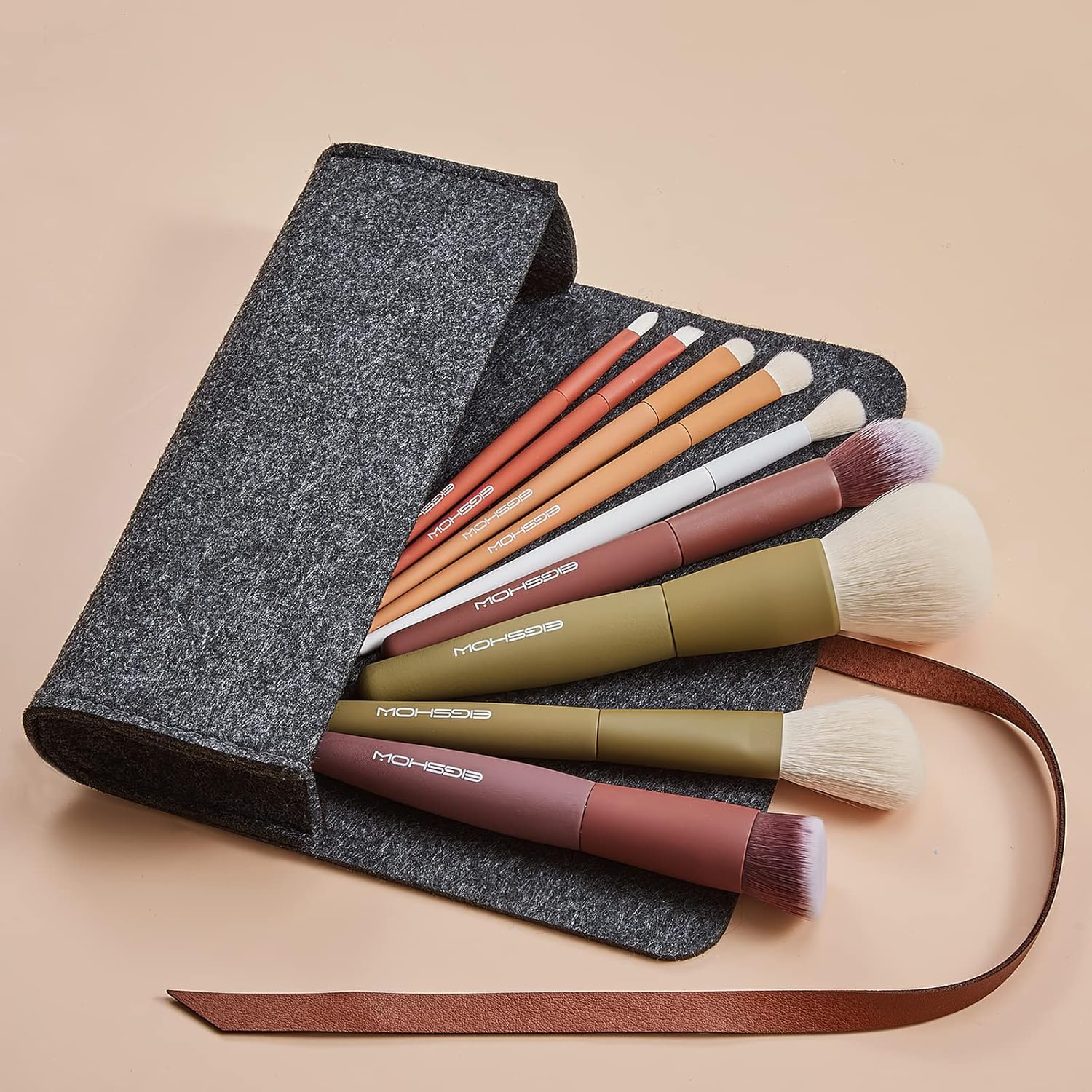 Makeup Brushes, EIGSHOW 5 Colors Essential Kabuki Makeup Brush Set with Ultra Soft Synthetic Fibers for Powder Blush Concealers Contouring Highlighting - Image 6
