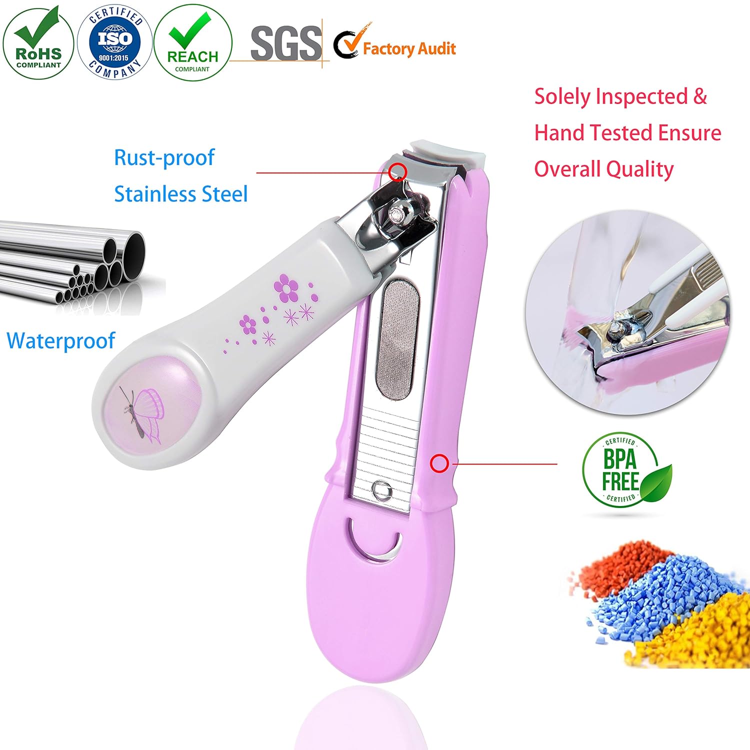 PAFASON Baby Safety Nail Clipper with Nail Catcher and Baby Glass Nail File, Czech Float Glass, Stainless Steel, Ideal Shower Gift for Young Children, Infant, Newborns, Babies,Toddlers - Image 6