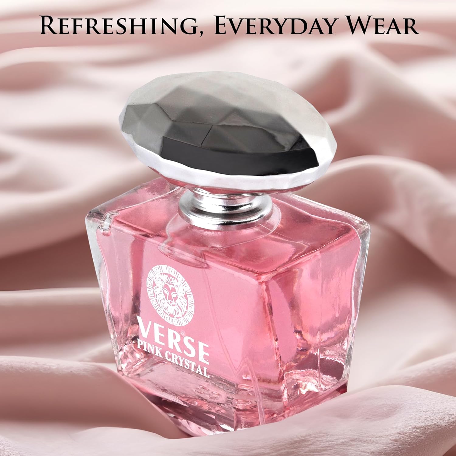 Verse Pink Crystal Eau De Parfum for Woman - Top Notes of Pomegranate, Yuzu & Iced Accord - Base Notes of Peony, Lotus, Magnolia, Amber, Musk & Mahogany - Floral & Fruity Scent - Elegant 100ml Bottle - Image 4